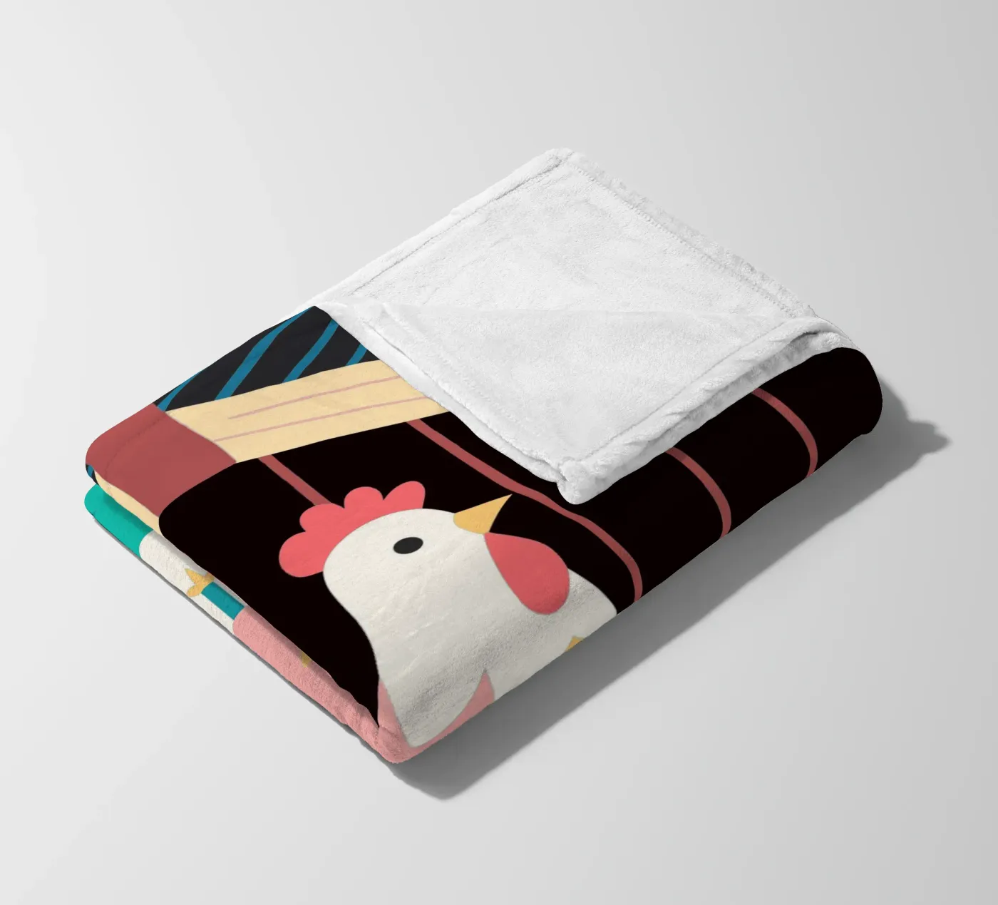 rooster vector imagination fleece blanket by kamilaze