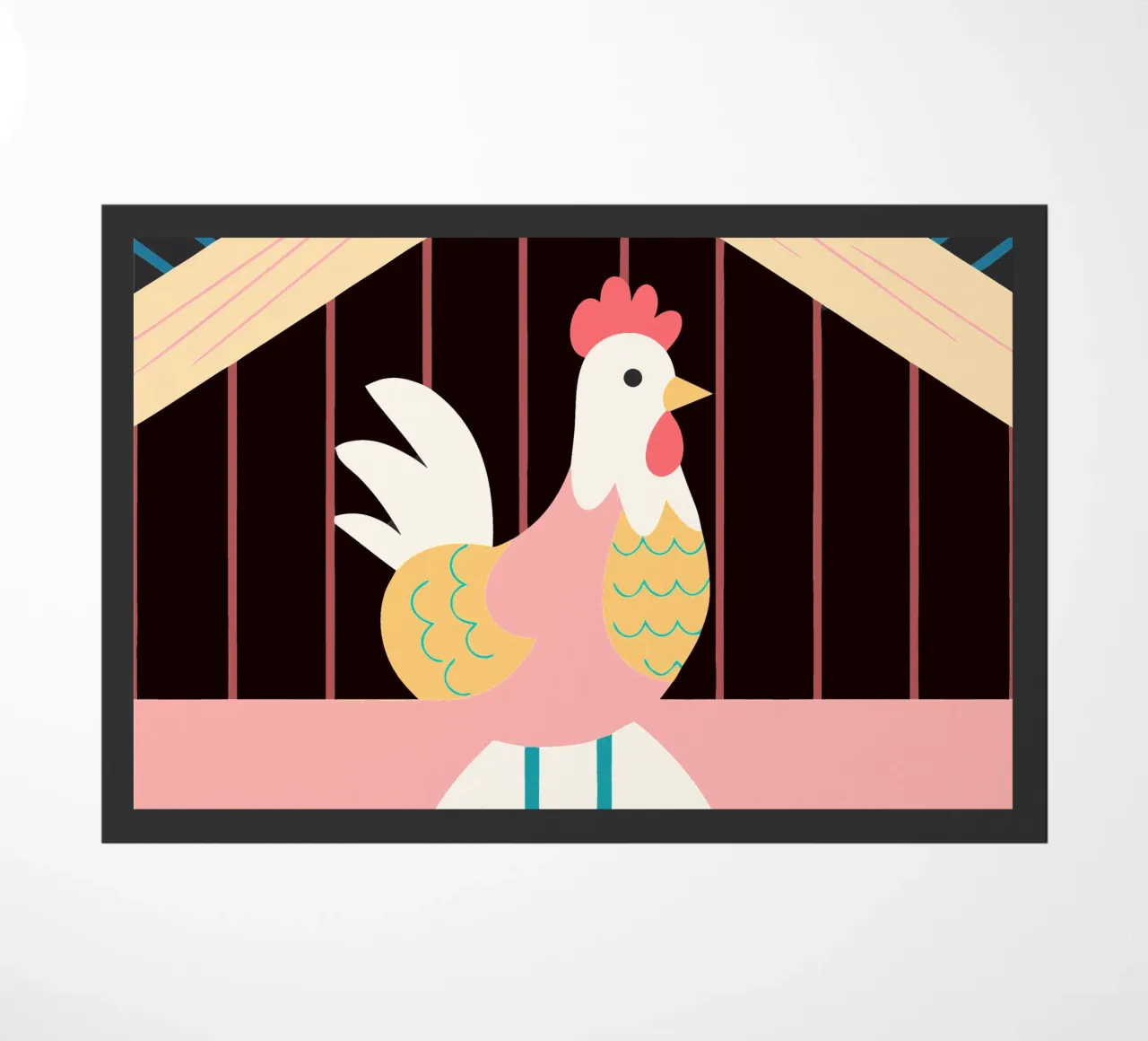 rooster vector imagination deurmat van kamilaze