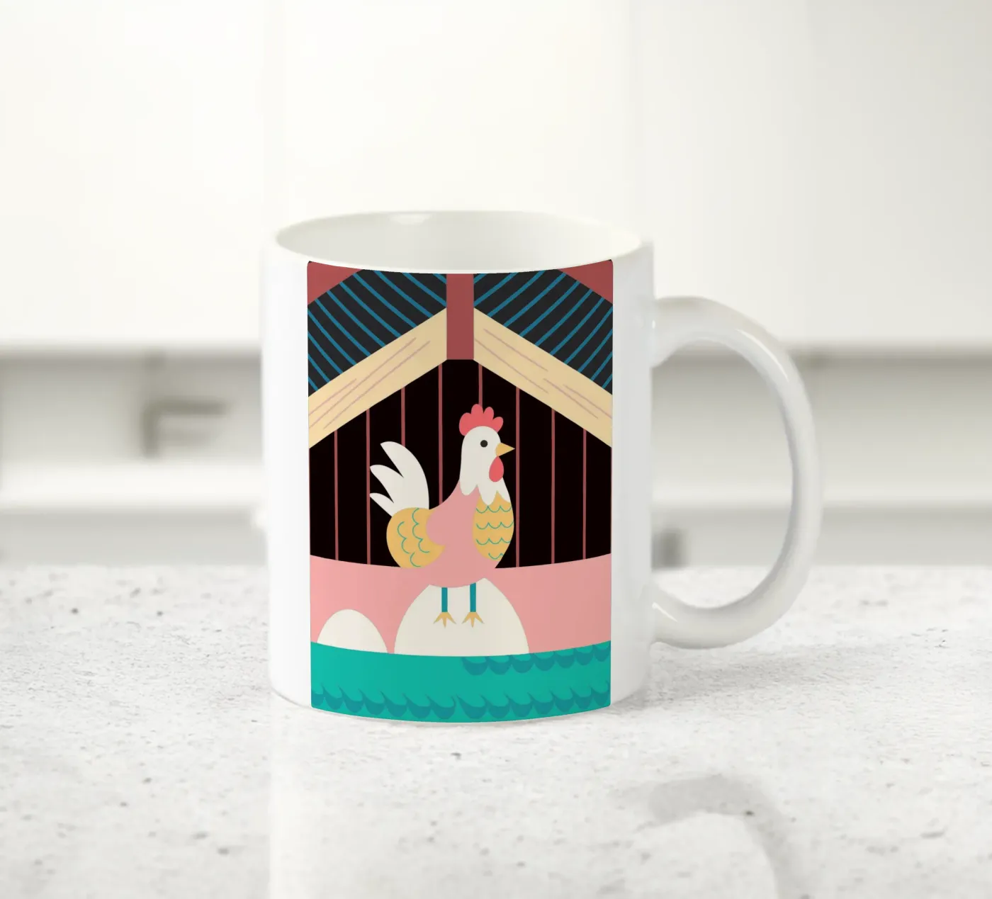 rooster vector imagination ceramic mug by kamilaze