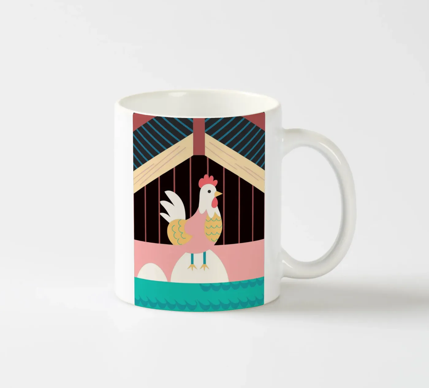 rooster vector imagination ceramic mug by kamilaze