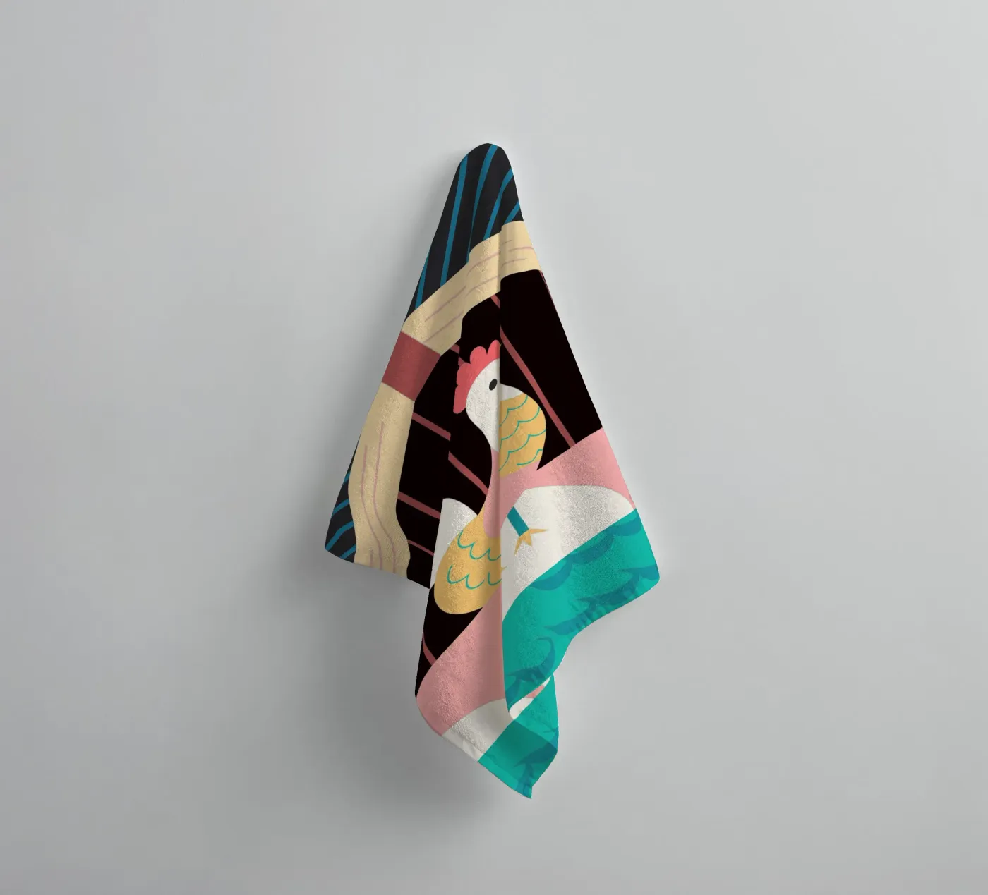 rooster vector imagination towel by kamilaze