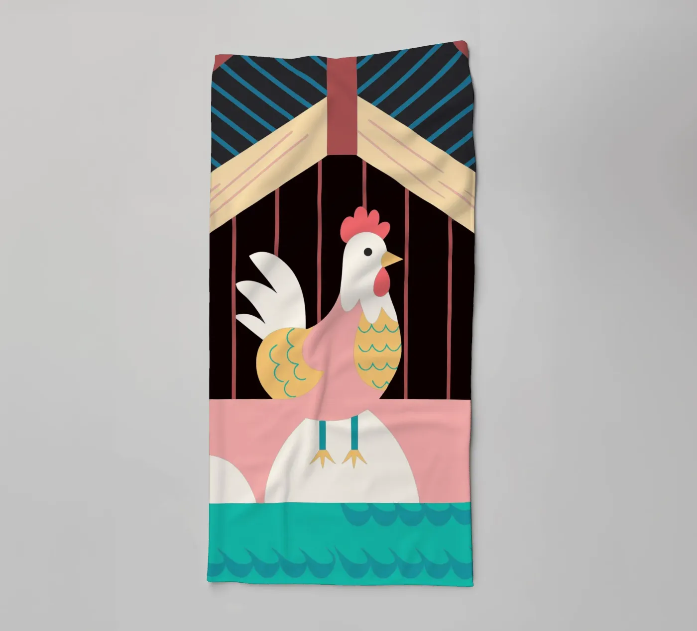 rooster vector imagination towel by kamilaze