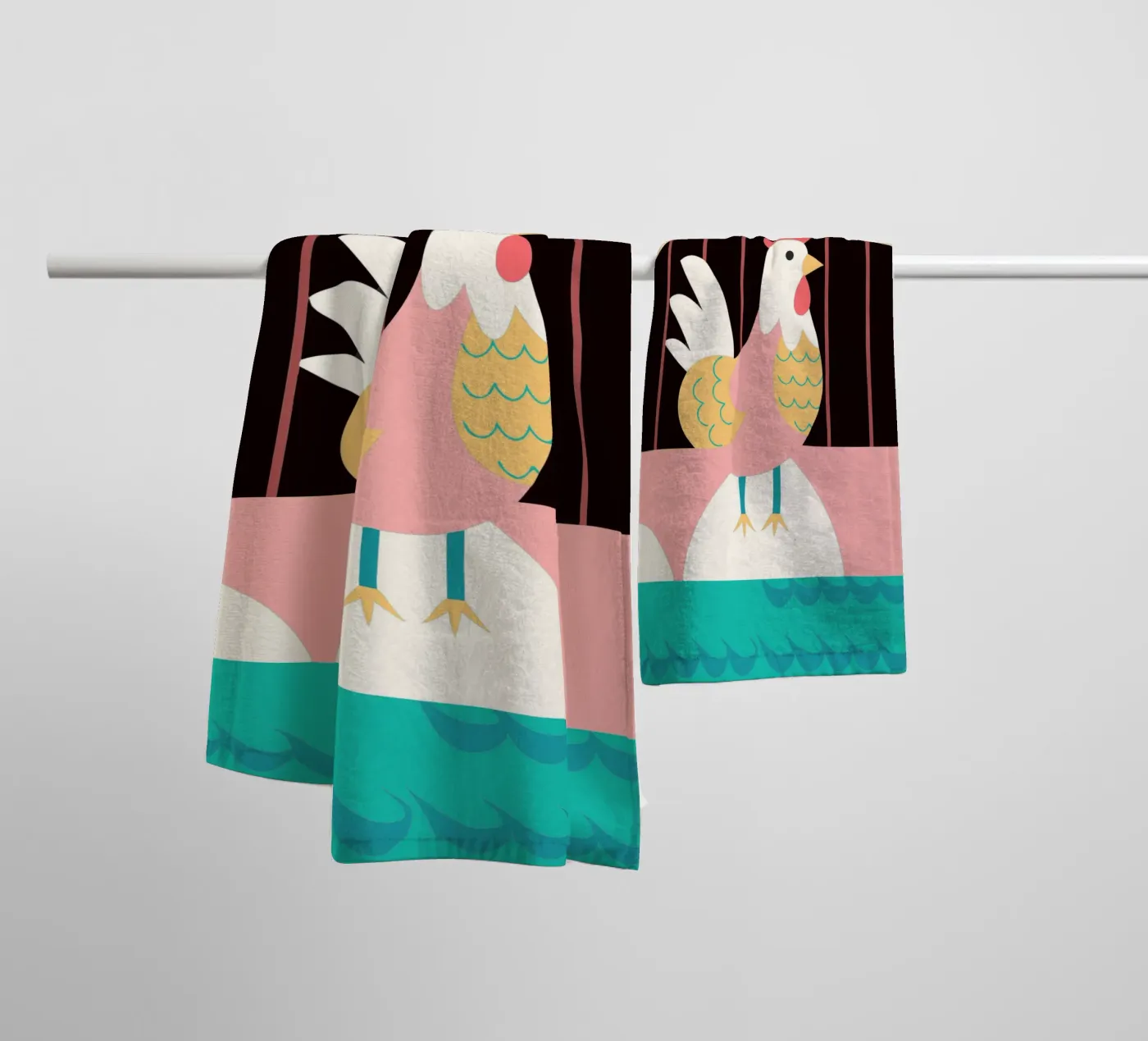 rooster vector imagination towel by kamilaze