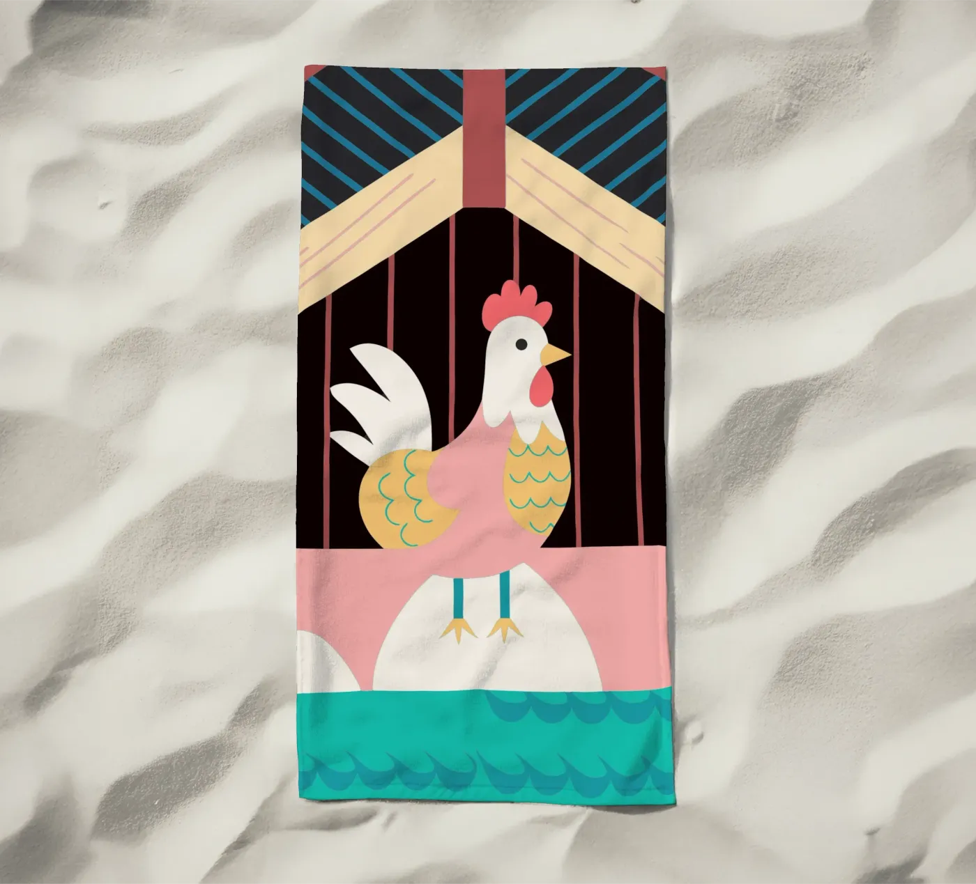 haan vector verbeelding strandhanddoek van kamilaze