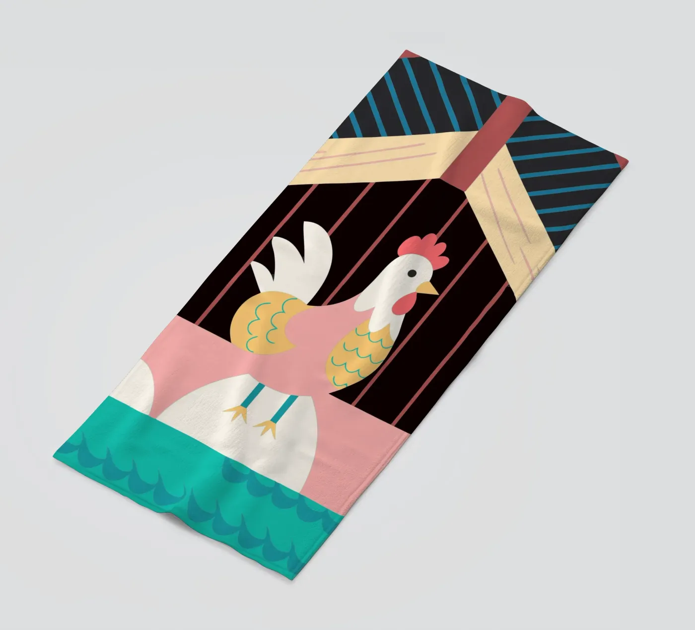 haan vector verbeelding strandhanddoek van kamilaze