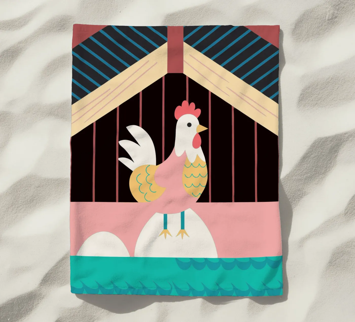 haan vector verbeelding strandhanddoek van kamilaze