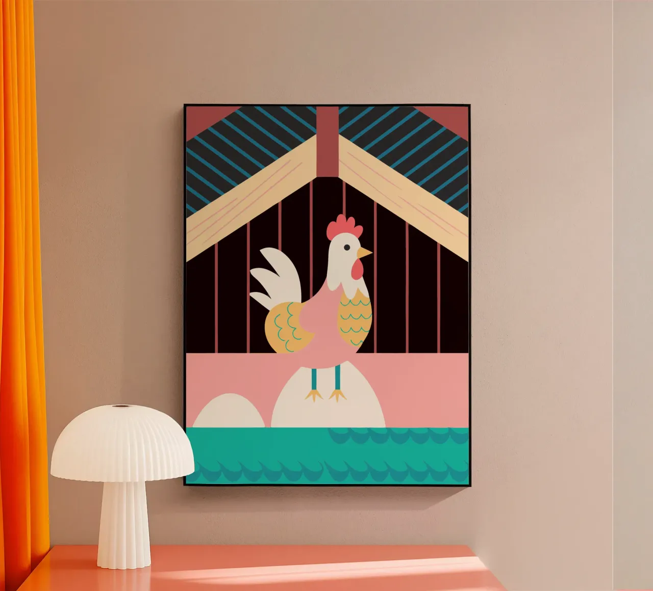 gallo fantasia vettoriale plexiglass da kamilaze