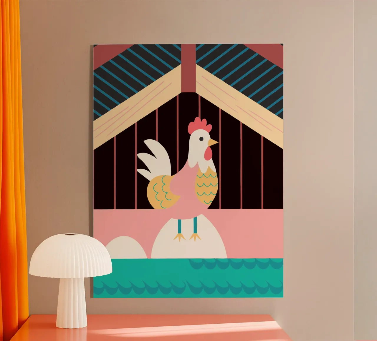 gallo fantasia vettoriale plexiglass da kamilaze