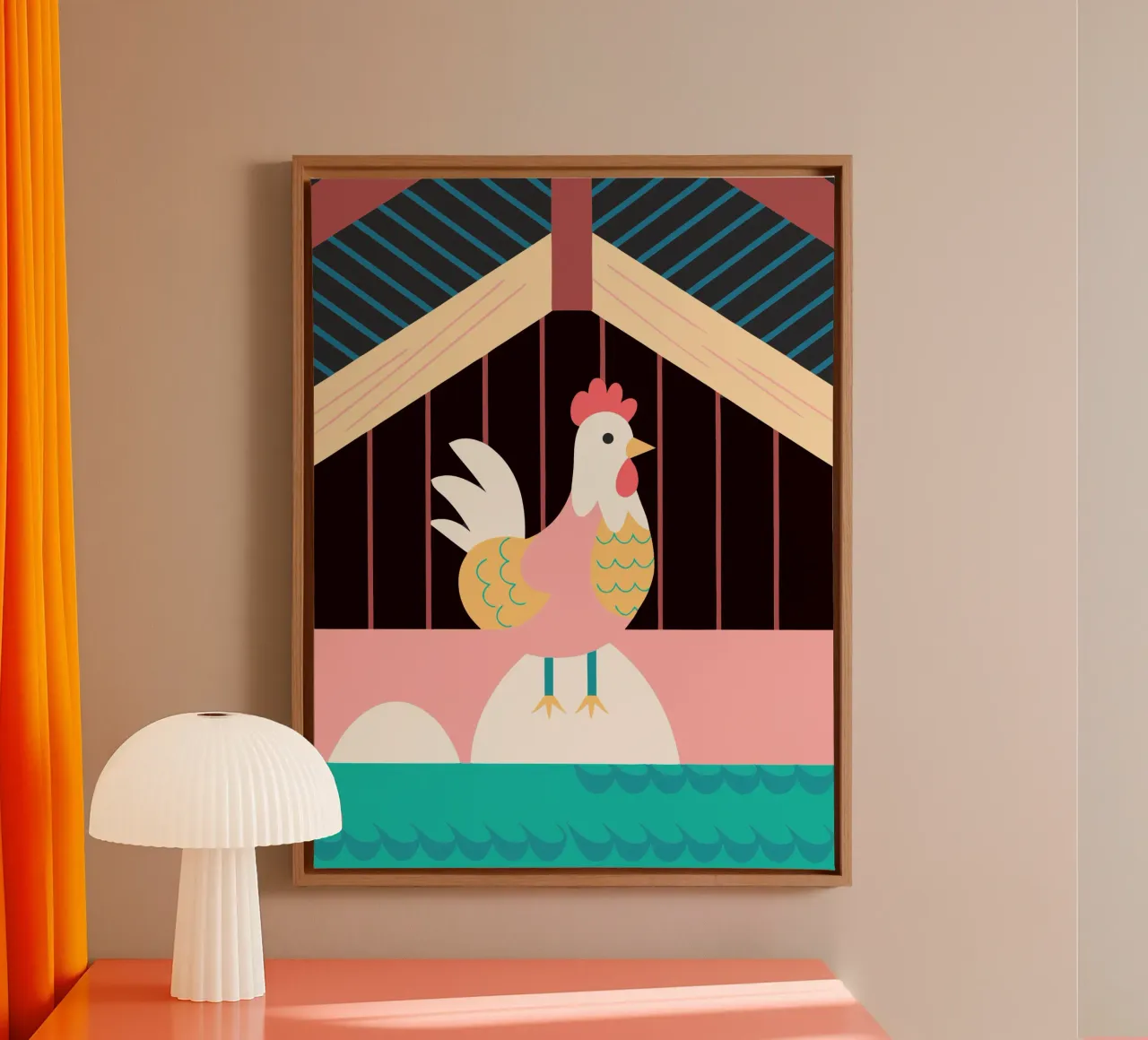 haan vector verbeelding canvas met Baklijst van kamilaze