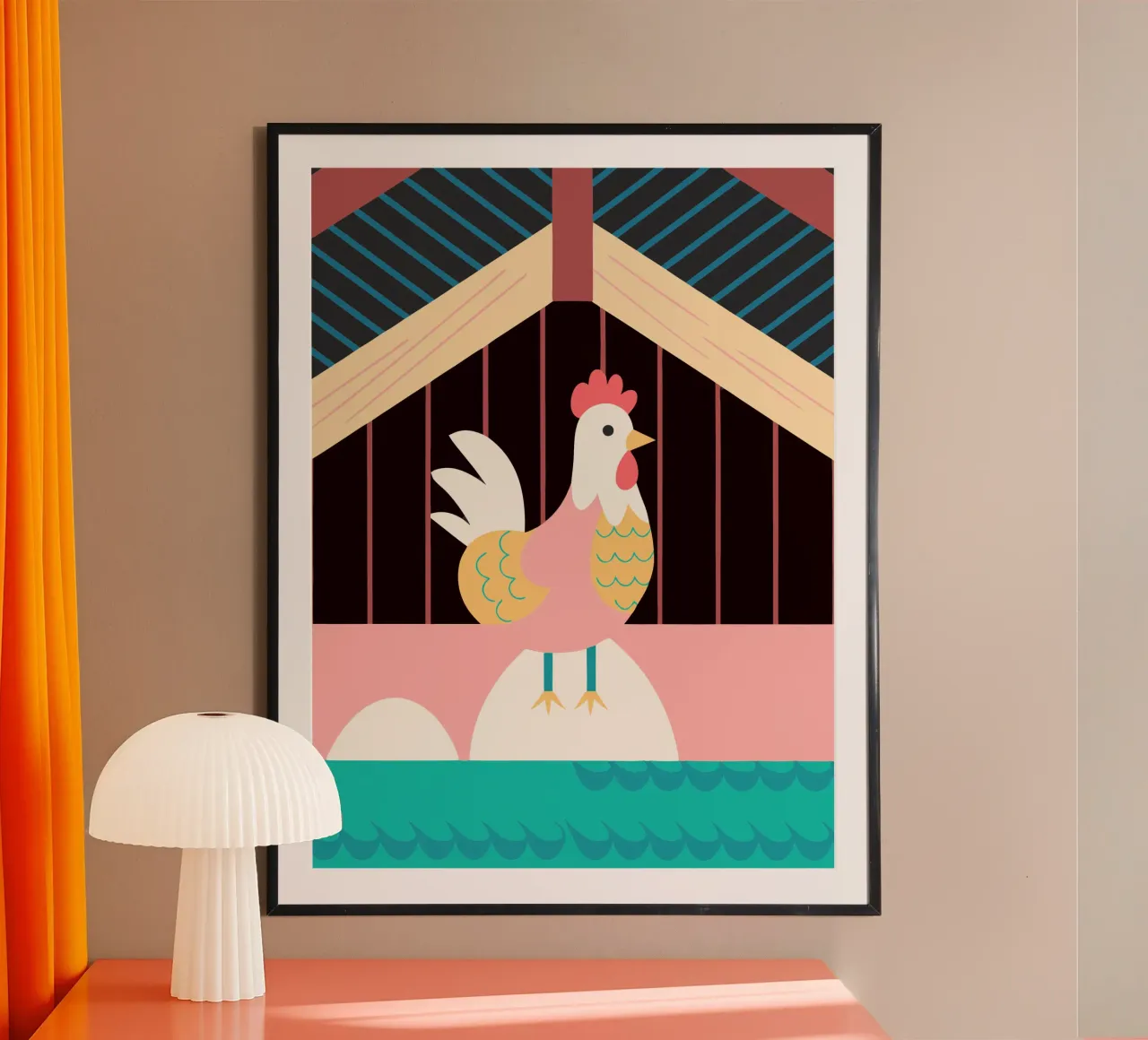 haan vector verbeelding poster van kamilaze