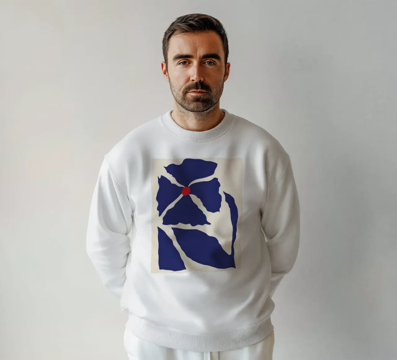 Ritaglio di fiore cobalto felpa da Terra Tone