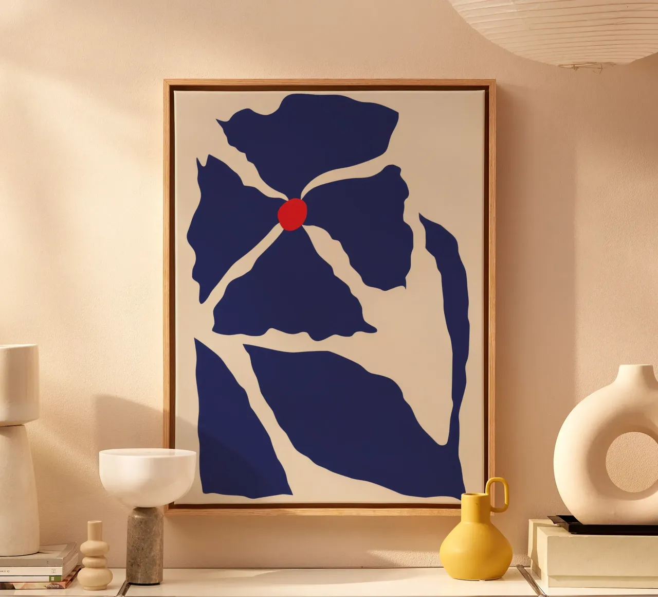 Cobalt Bloom Cutout canvas by Terra Tone