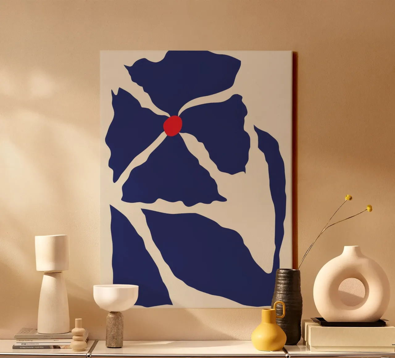 Cobalt Bloom Cutout canvas by Terra Tone