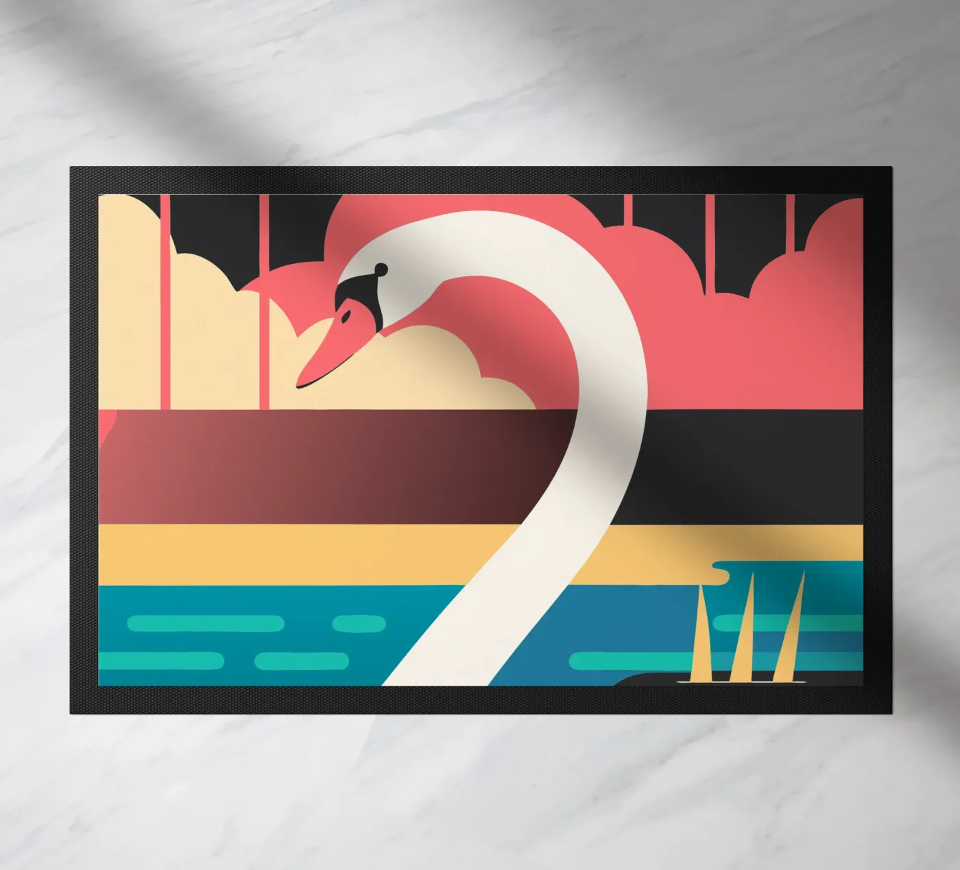 swan vector imagination doormat by kamilaze
