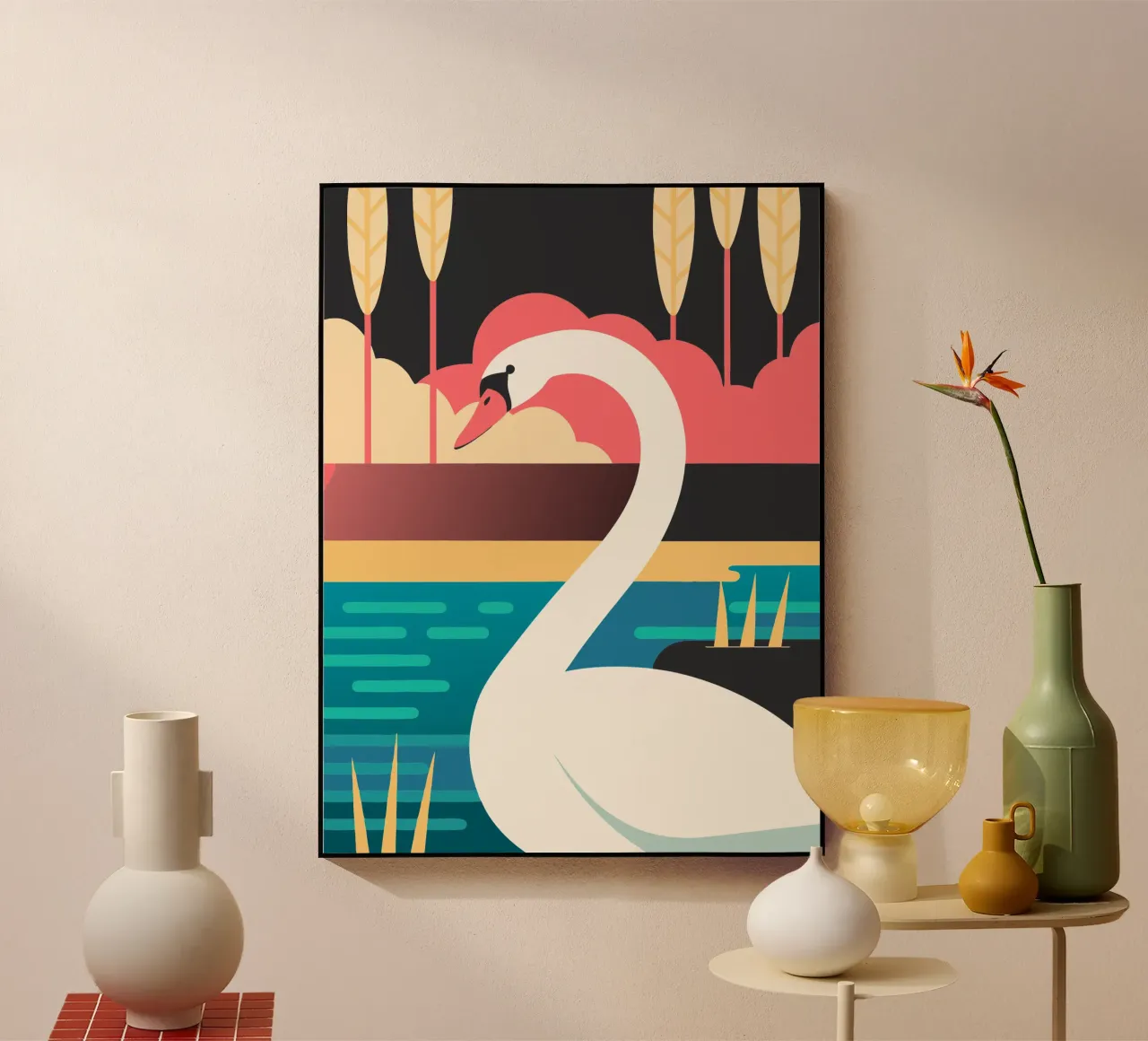 cisne vector imaginación metacrilato de kamilaze