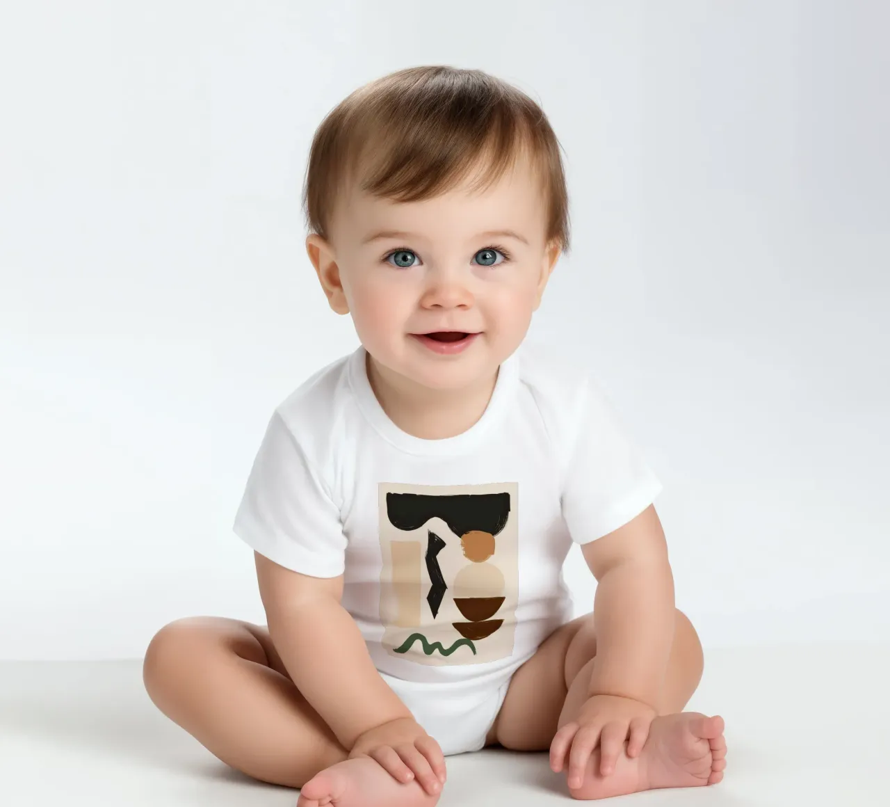 Bohemian Shape Stillness Kurzarm Babybody von Terra Tone