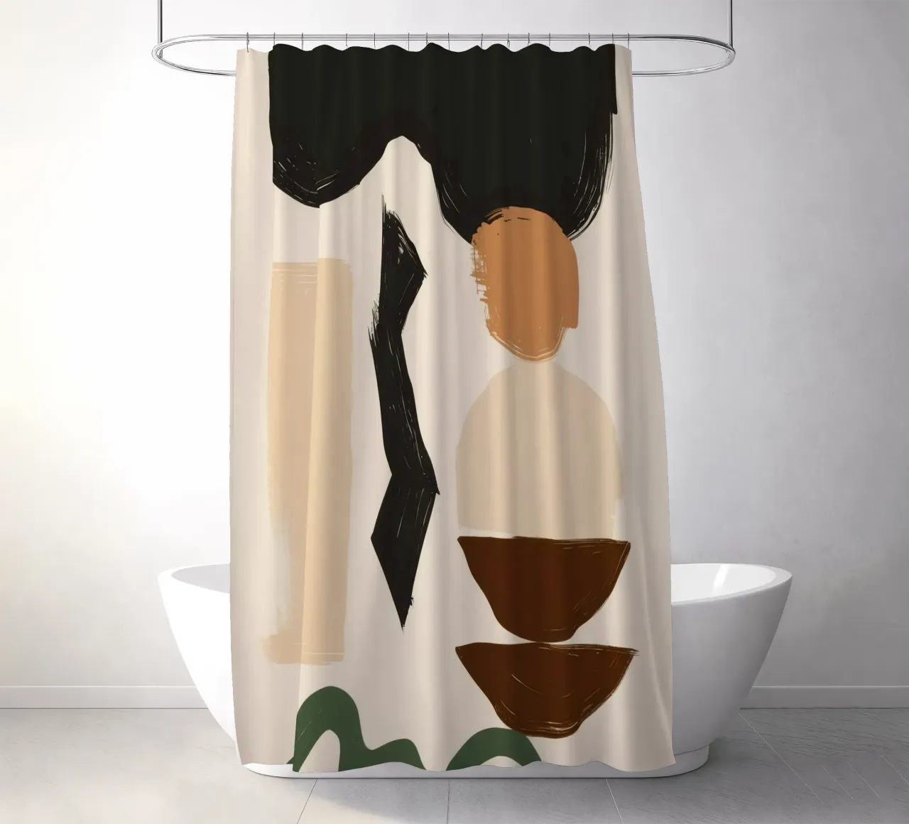 Bohemian Shape Stillness Duschvorhang von Terra Tone