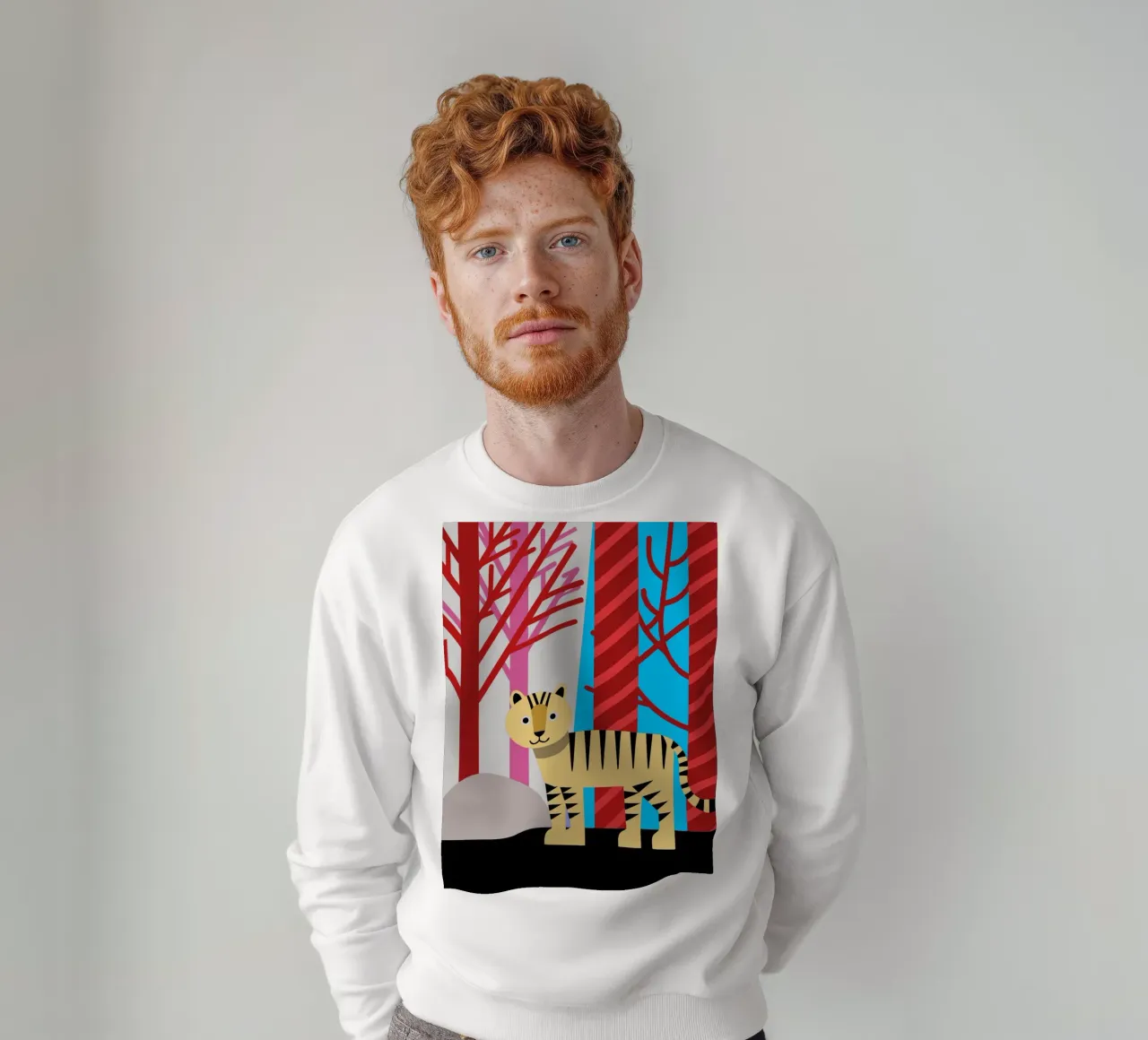 tiger vector art imagination sweatshirt by kamilaze