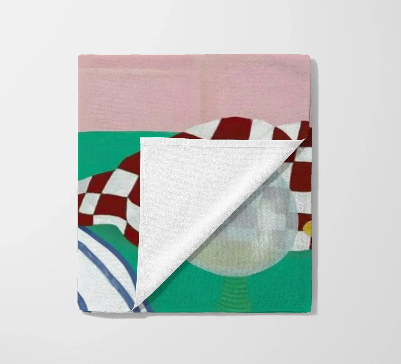 At The Restaurant beach towel by Frauke Schyroki