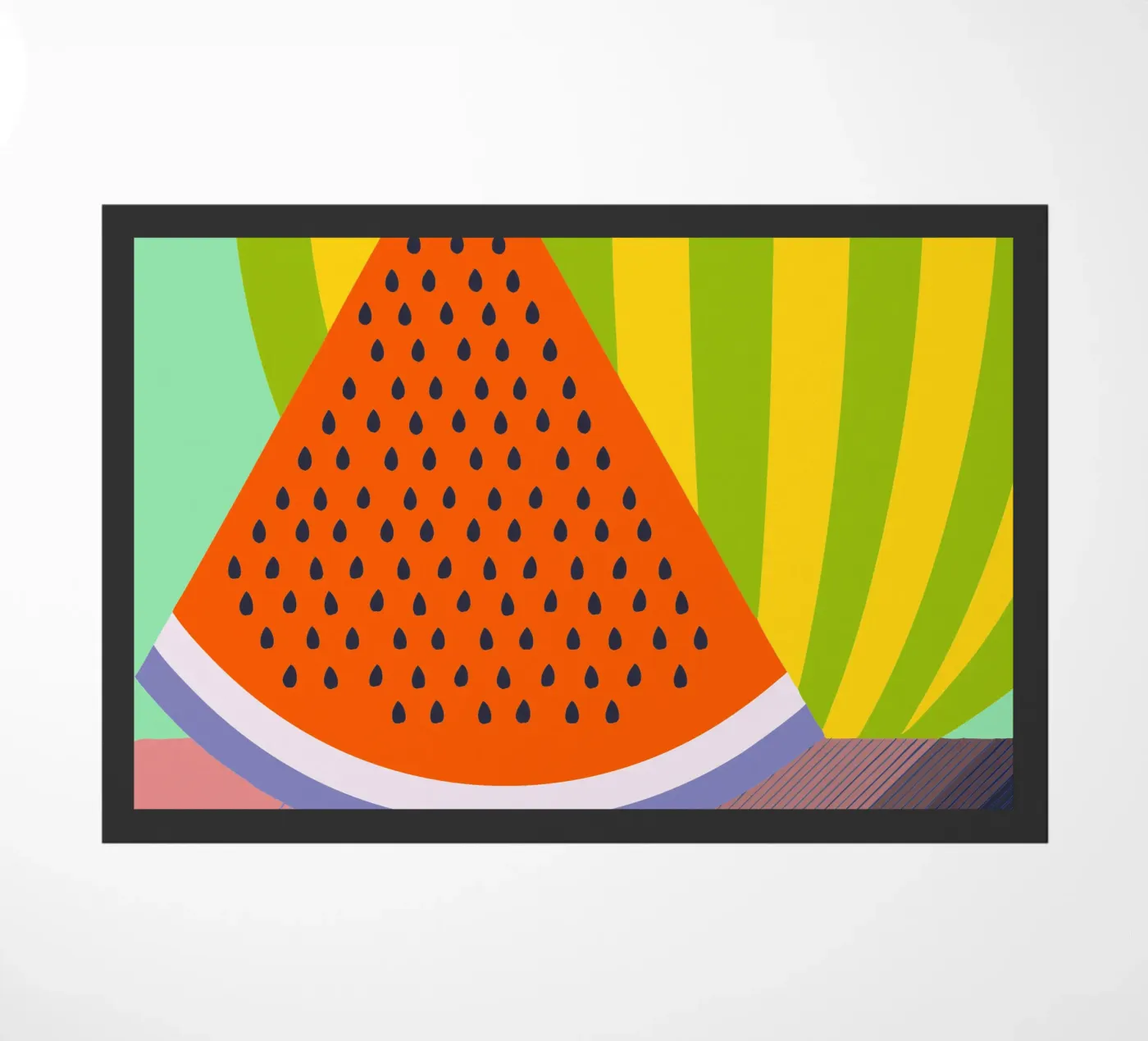 watermelon vector ilustration doormat by kamilaze