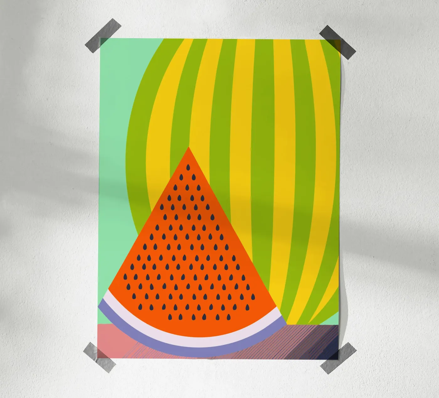 Illustrazione vettoriale dell'anguria poster da kamilaze