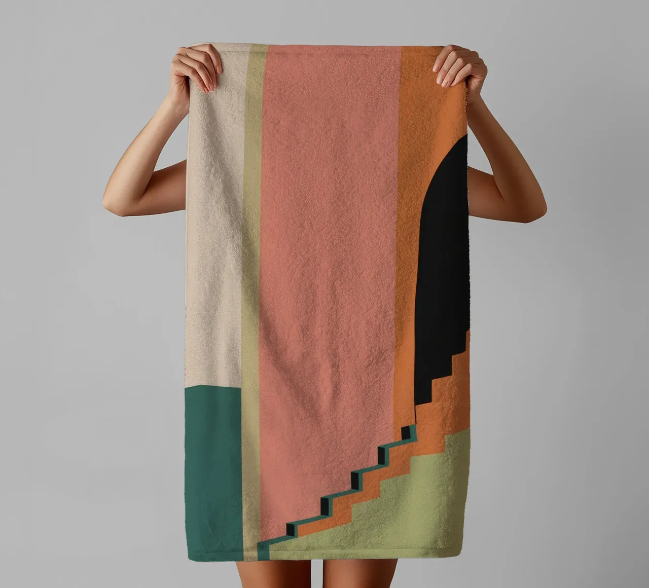 Scala verso il tramonto asciugamano da bagno da Stone Patina