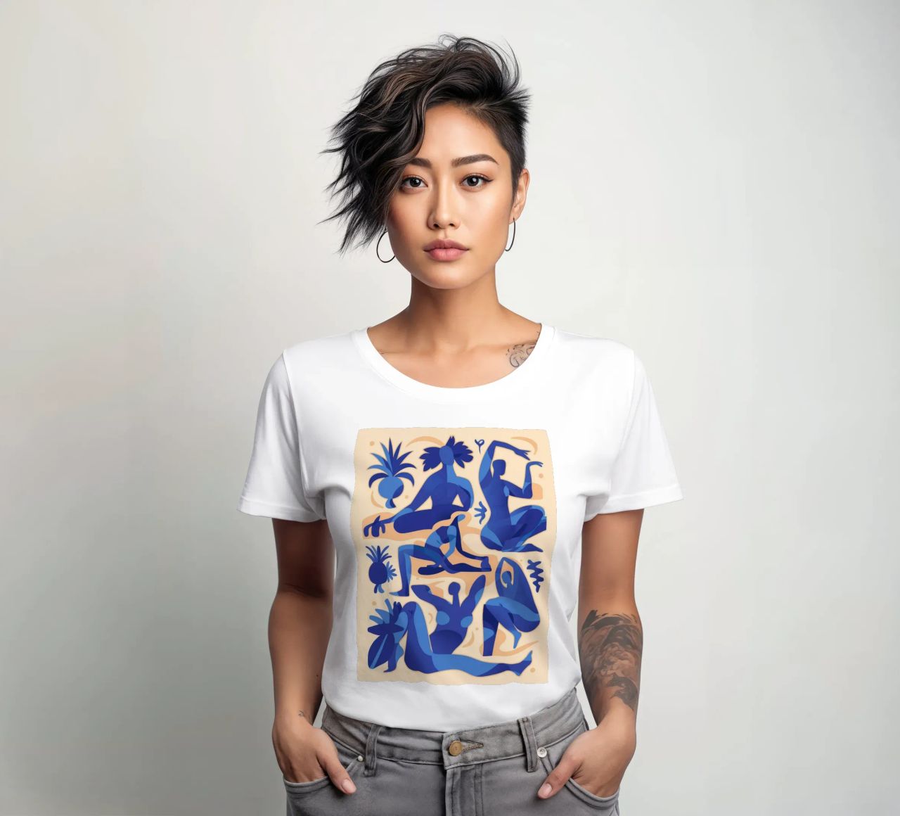 Azure Dreamers Dance women's fitted t-shirt by Terra Tone