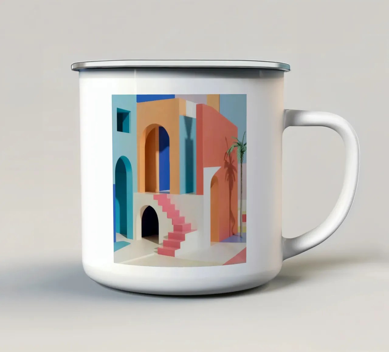 Sogno pastello arcadico tazza in smalto da Stone Patina