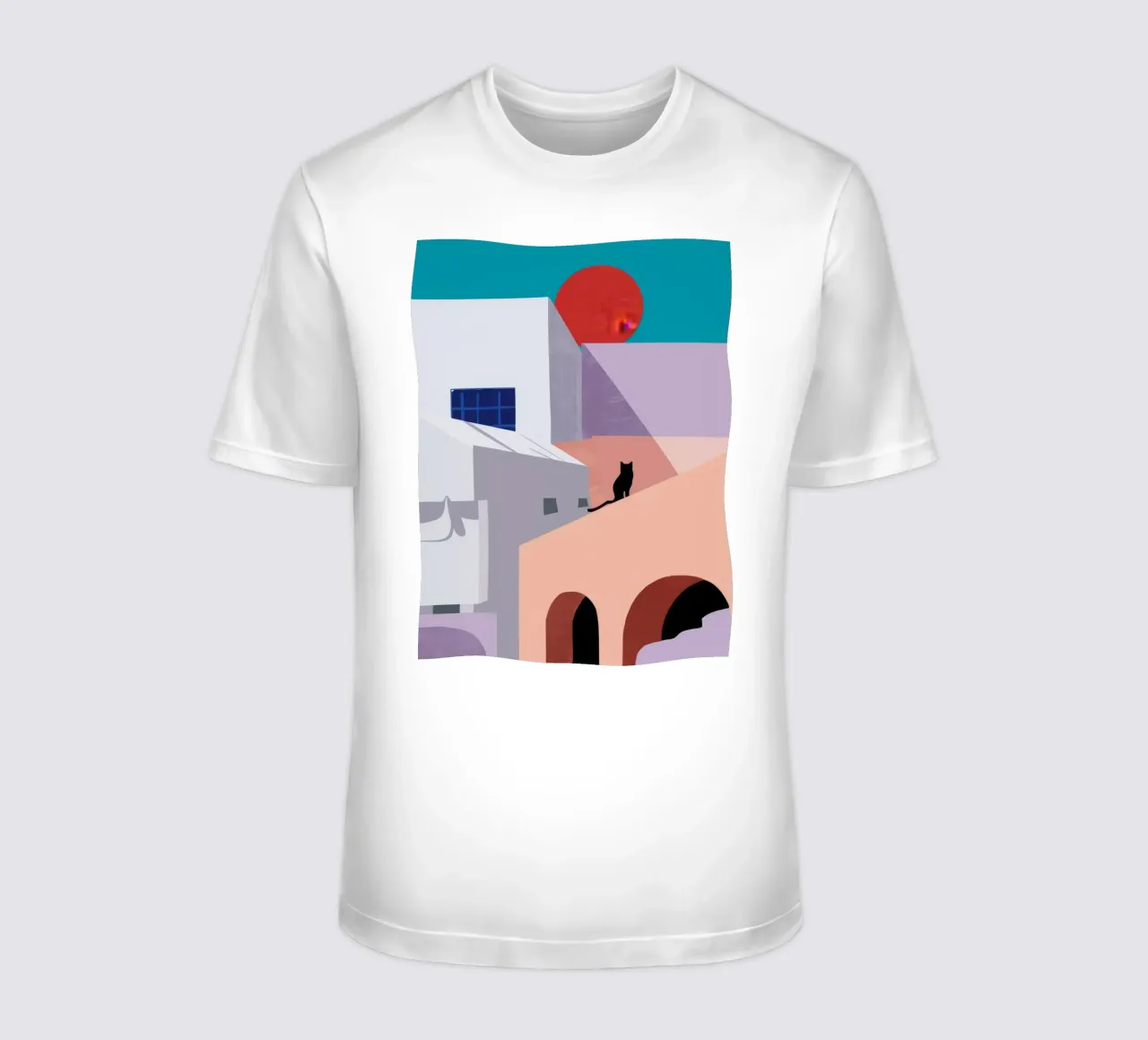 Solitudine sul tetto azzurro t-shirt da Stone Patina