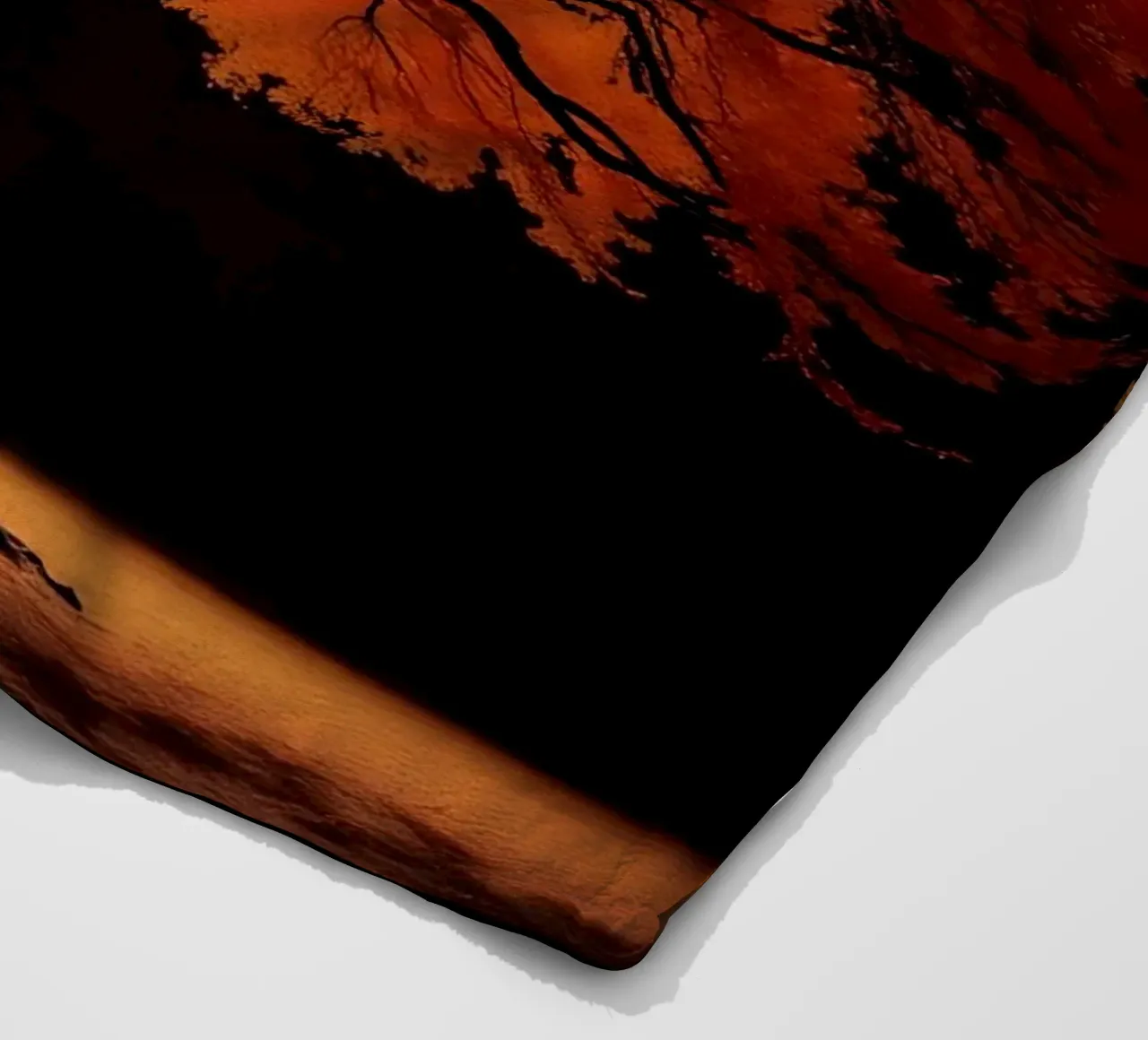 Tree showcasing seasonal transformation with contrasting art fleece blanket by DesignDoodle