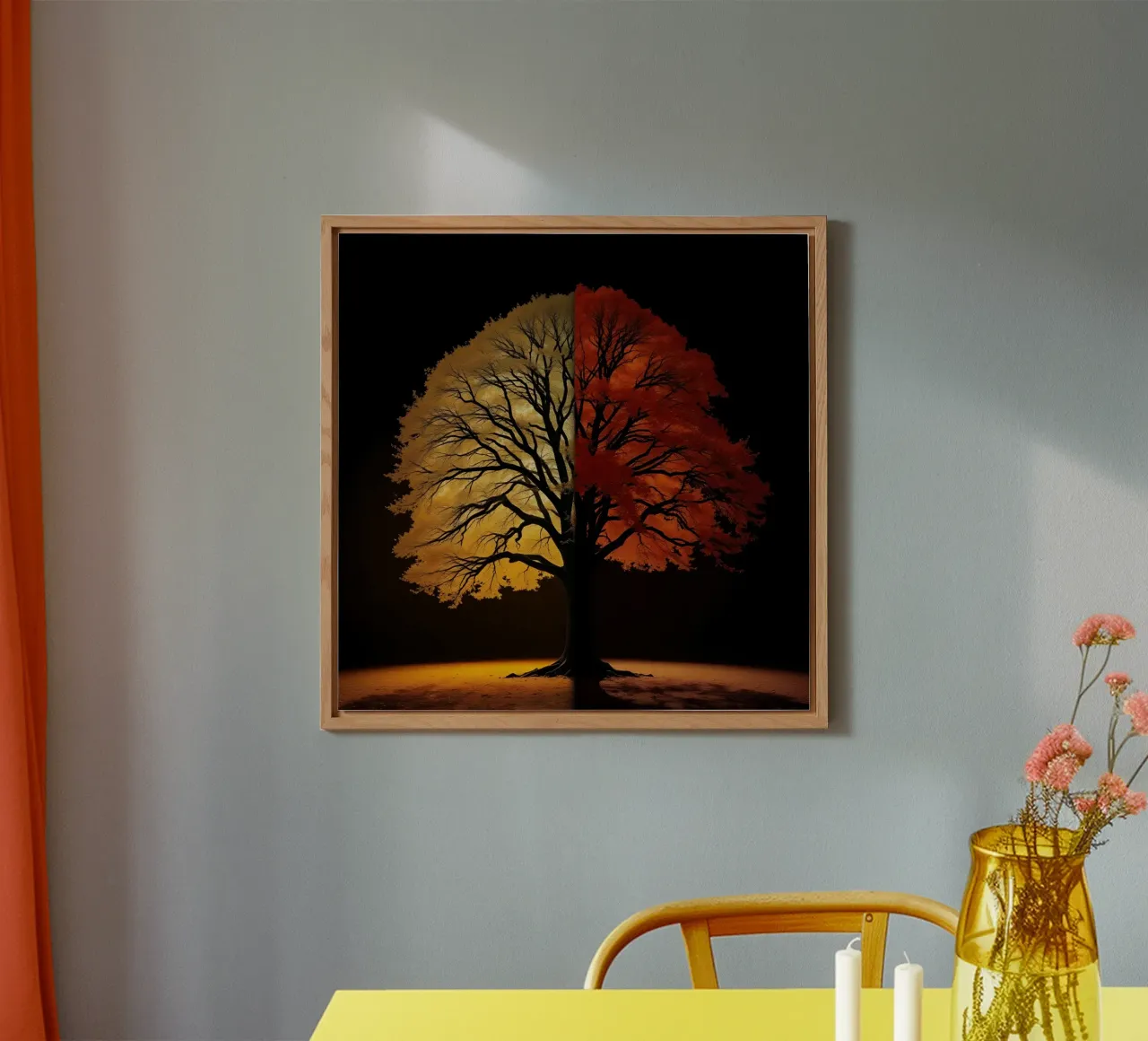 Boom toont seizoensgebonden transformatie met contrasterende kunst aluminium-dibond van DesignDoodle