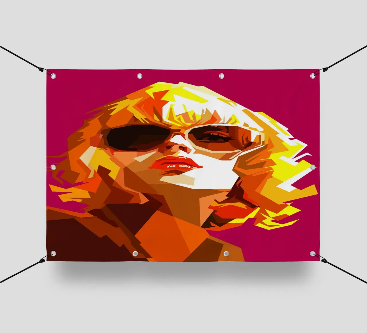 Donna retrò anni '70 Moda Stile Decennio telo in pvc da Artkreator