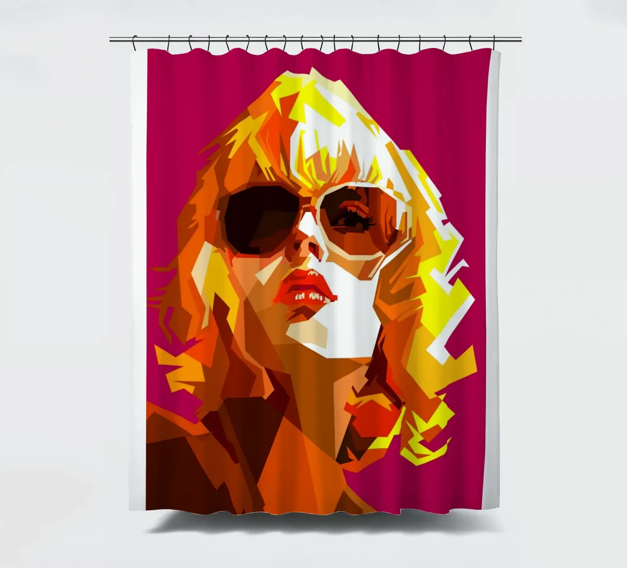 Donna retrò anni '70 Moda Stile Decennio tenda da doccia da Artkreator