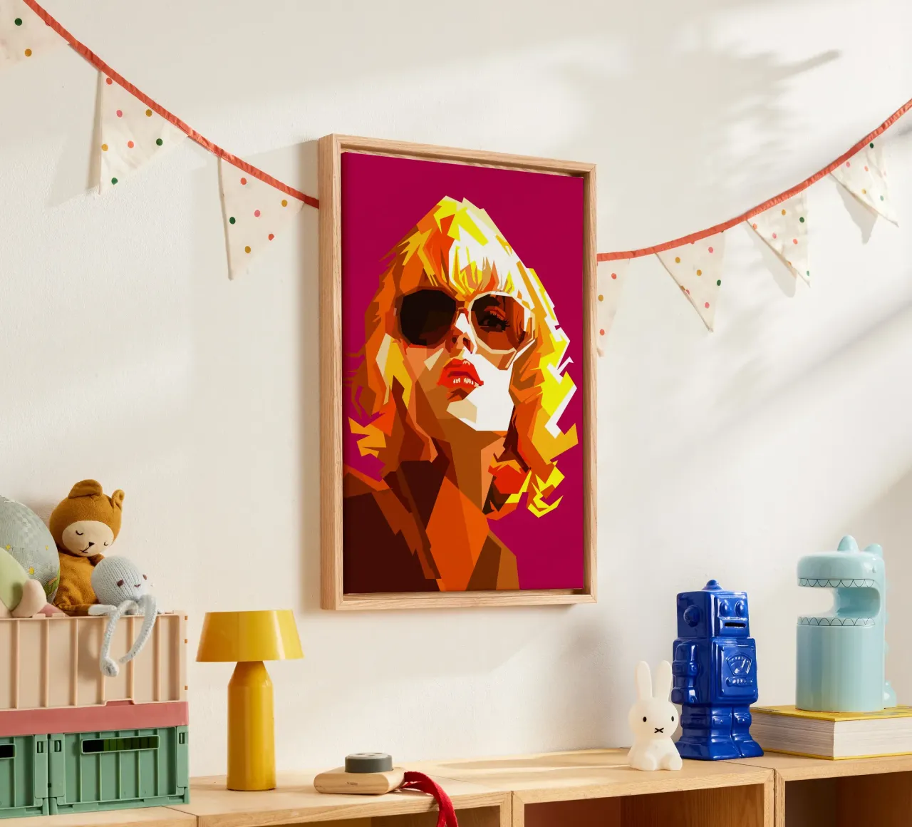 Retro vrouw jaren 70 mode stijl decennium canvas van Artkreator