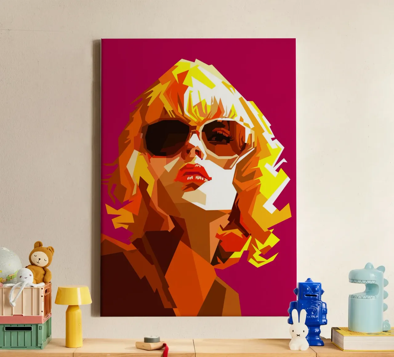 Retro vrouw jaren 70 mode stijl decennium canvas van Artkreator