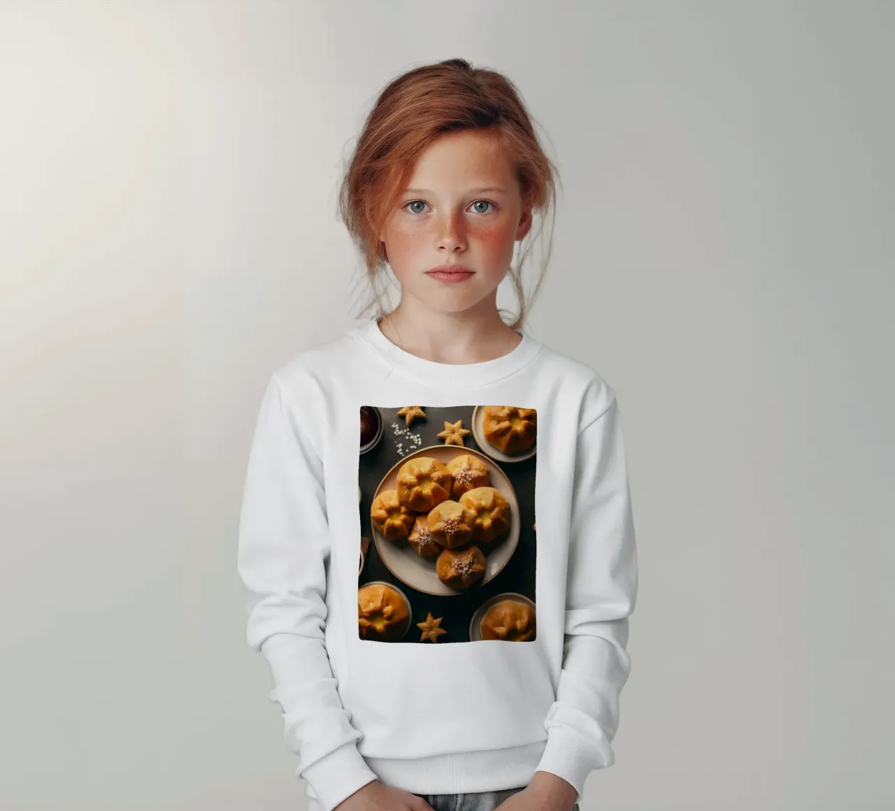 Délicieuses pâtisseries sur une table avec des éléments décoratifs sweat enfant de DesignDoodle