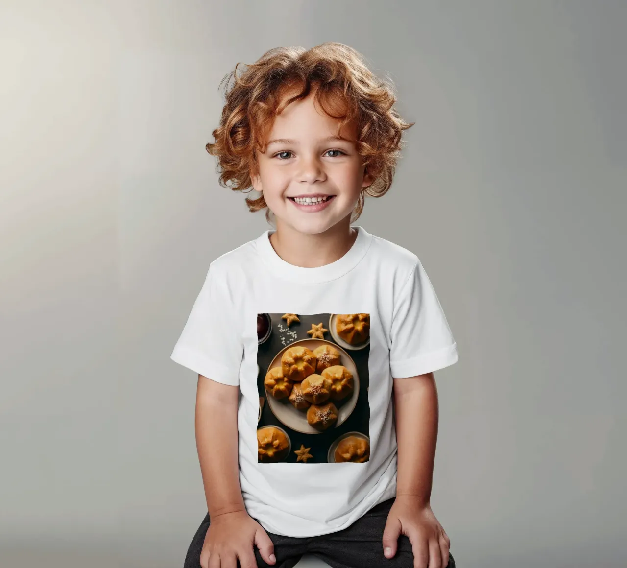 Délicieuses pâtisseries sur une table avec des éléments décoratifs t-shirt enfant de DesignDoodle