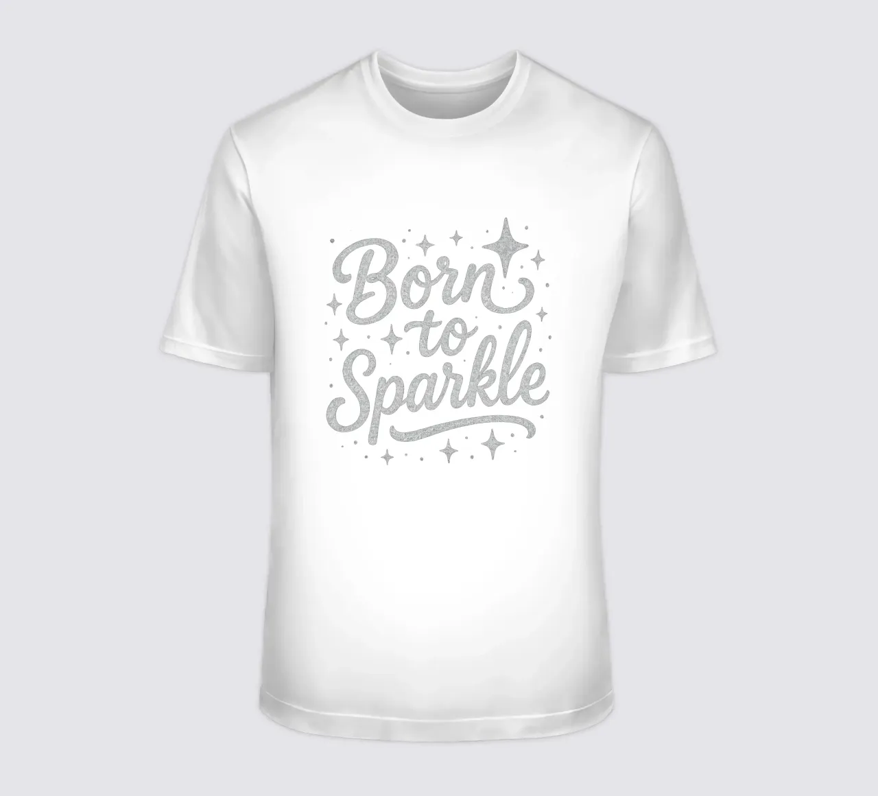Born to sparkle"-Botschaft in glänzender Silberschrift T-Shirt von DesignDoodle