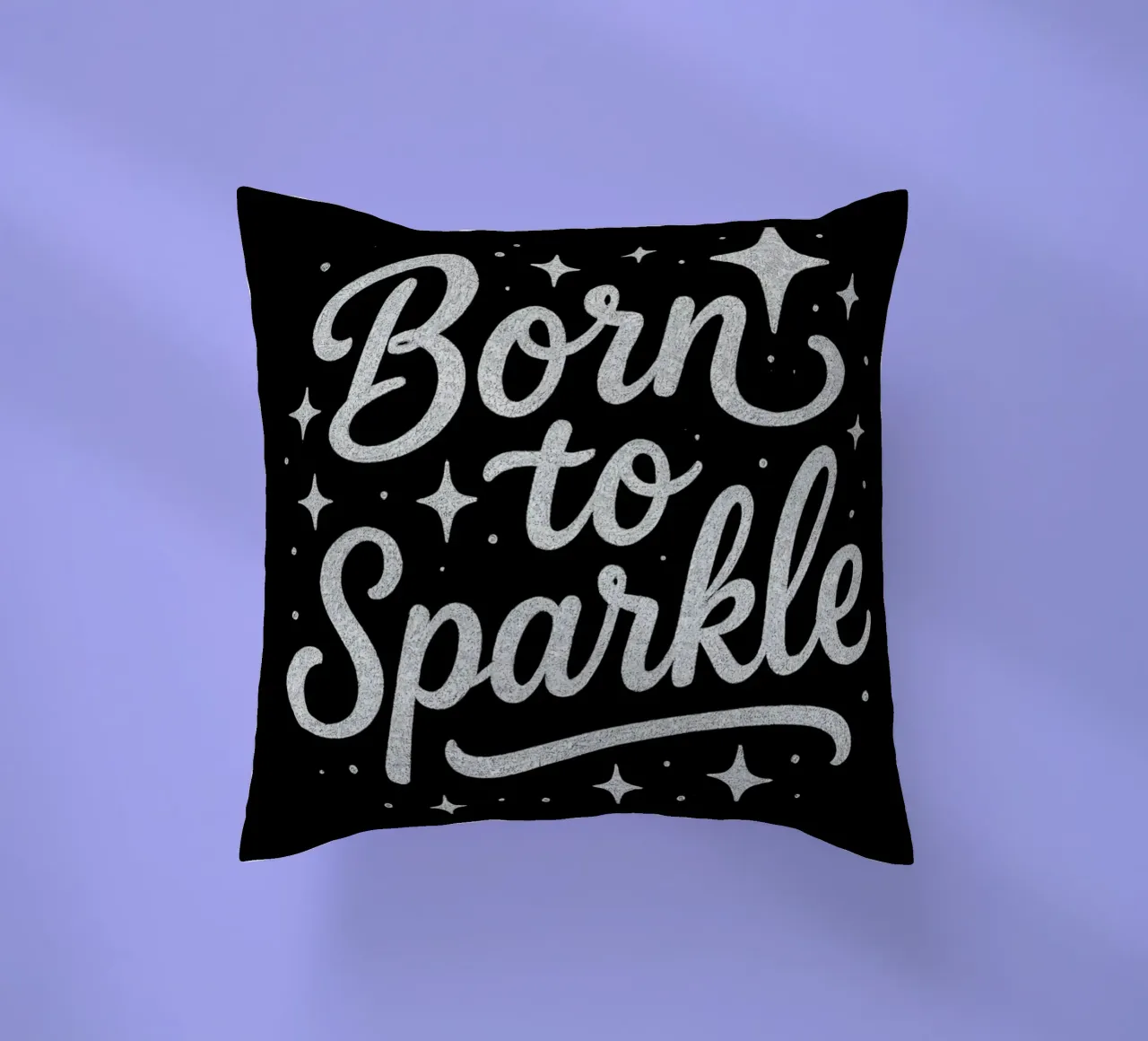 Messaggio "Born to sparkle" (nato per brillare) in lettere d'argento lucido cuscino da DesignDoodle