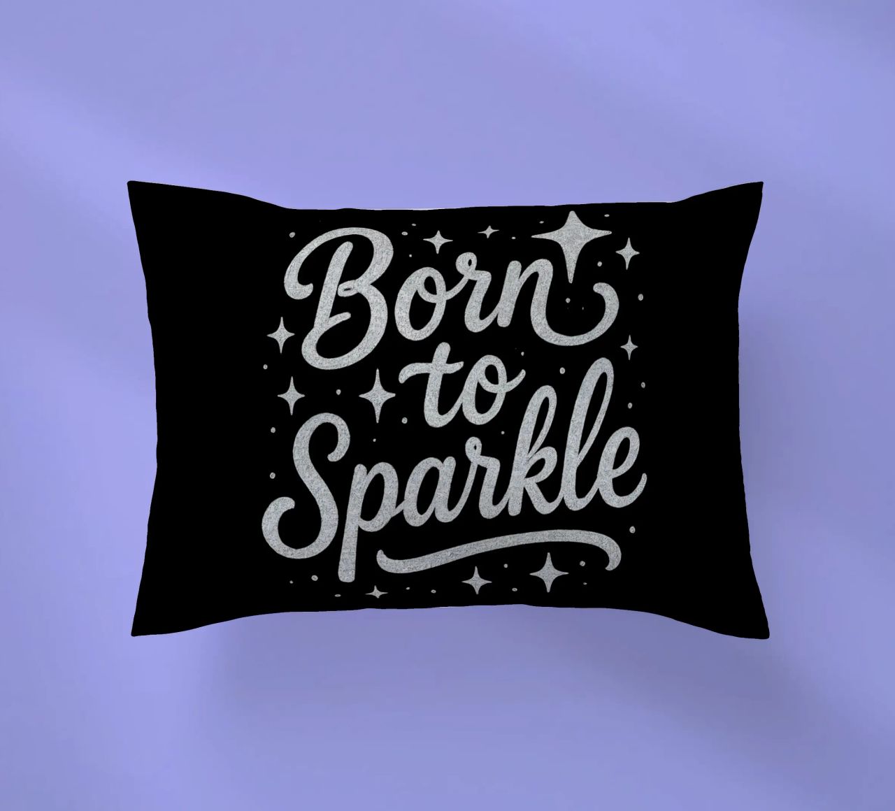 Messaggio "Born to sparkle" (nato per brillare) in lettere d'argento lucido cuscino da DesignDoodle