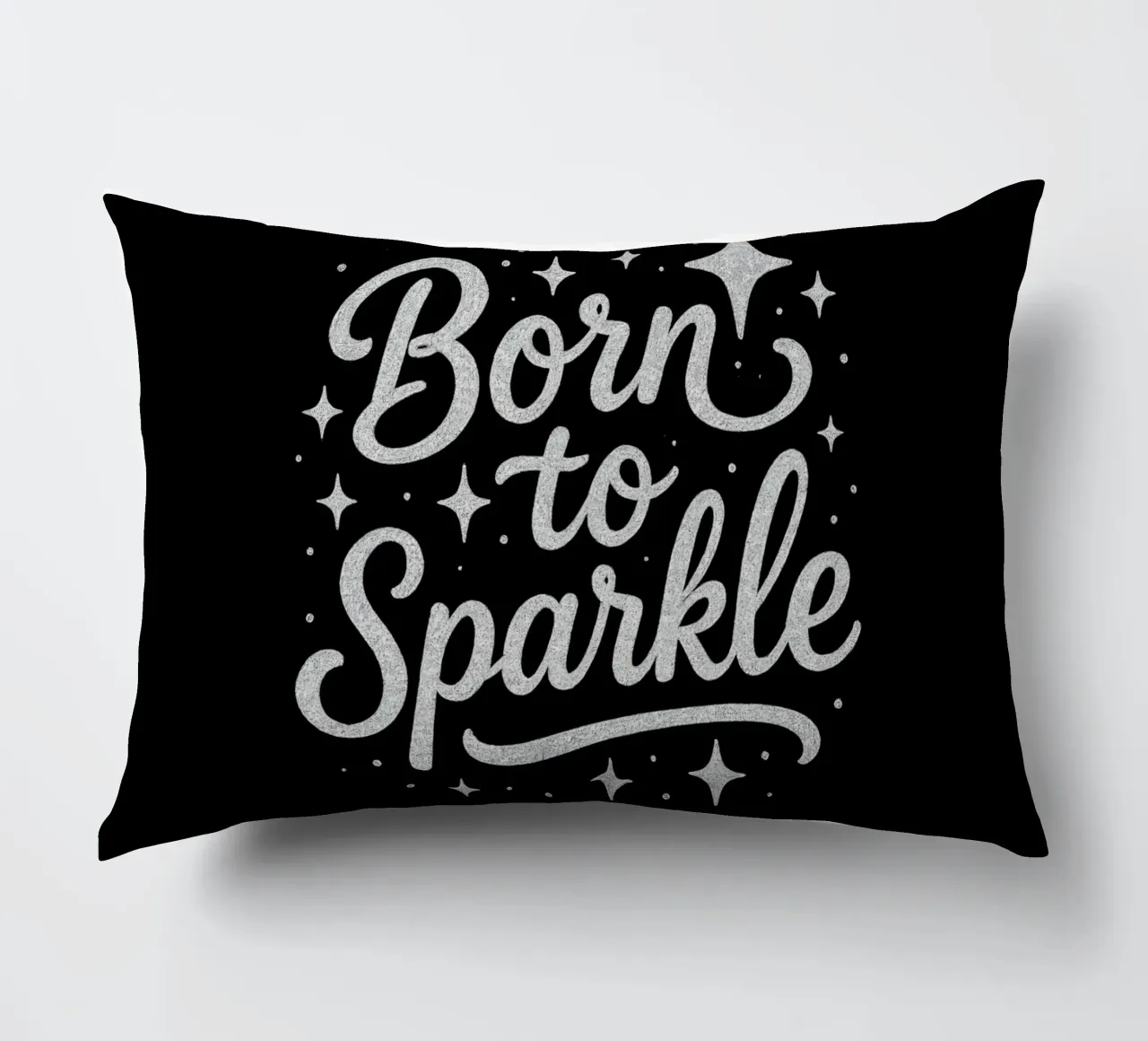 Messaggio "Born to sparkle" (nato per brillare) in lettere d'argento lucido cuscino da DesignDoodle