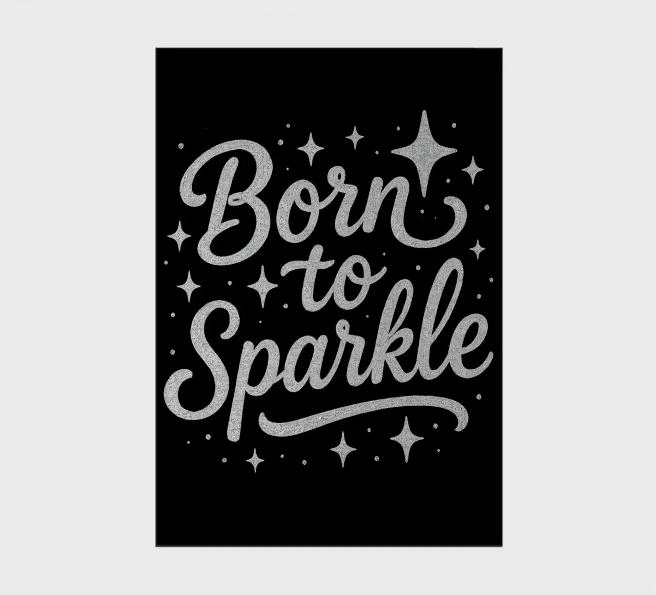 Mensaje Born to sparkle en letras plateadas brillantes cuaderno de DesignDoodle