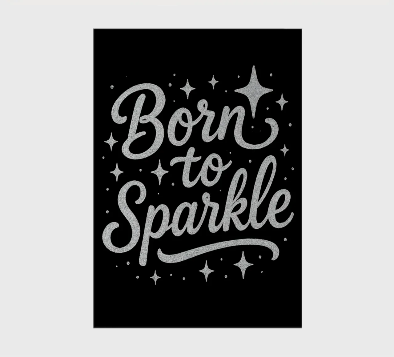 Mensaje Born to sparkle en letras plateadas brillantes cuaderno de DesignDoodle