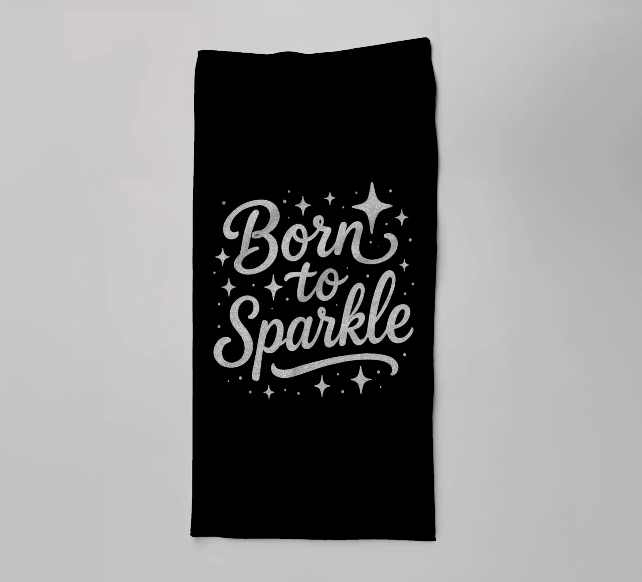 Messaggio "Born to sparkle" (nato per brillare) in lettere d'argento lucido asciugamano da bagno da DesignDoodle