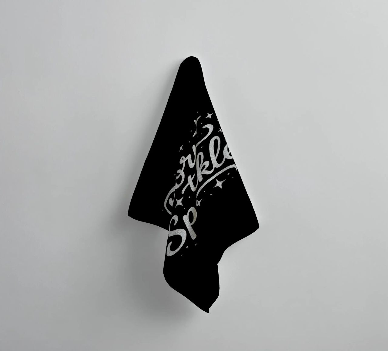 Messaggio "Born to sparkle" (nato per brillare) in lettere d'argento lucido asciugamano da bagno da DesignDoodle