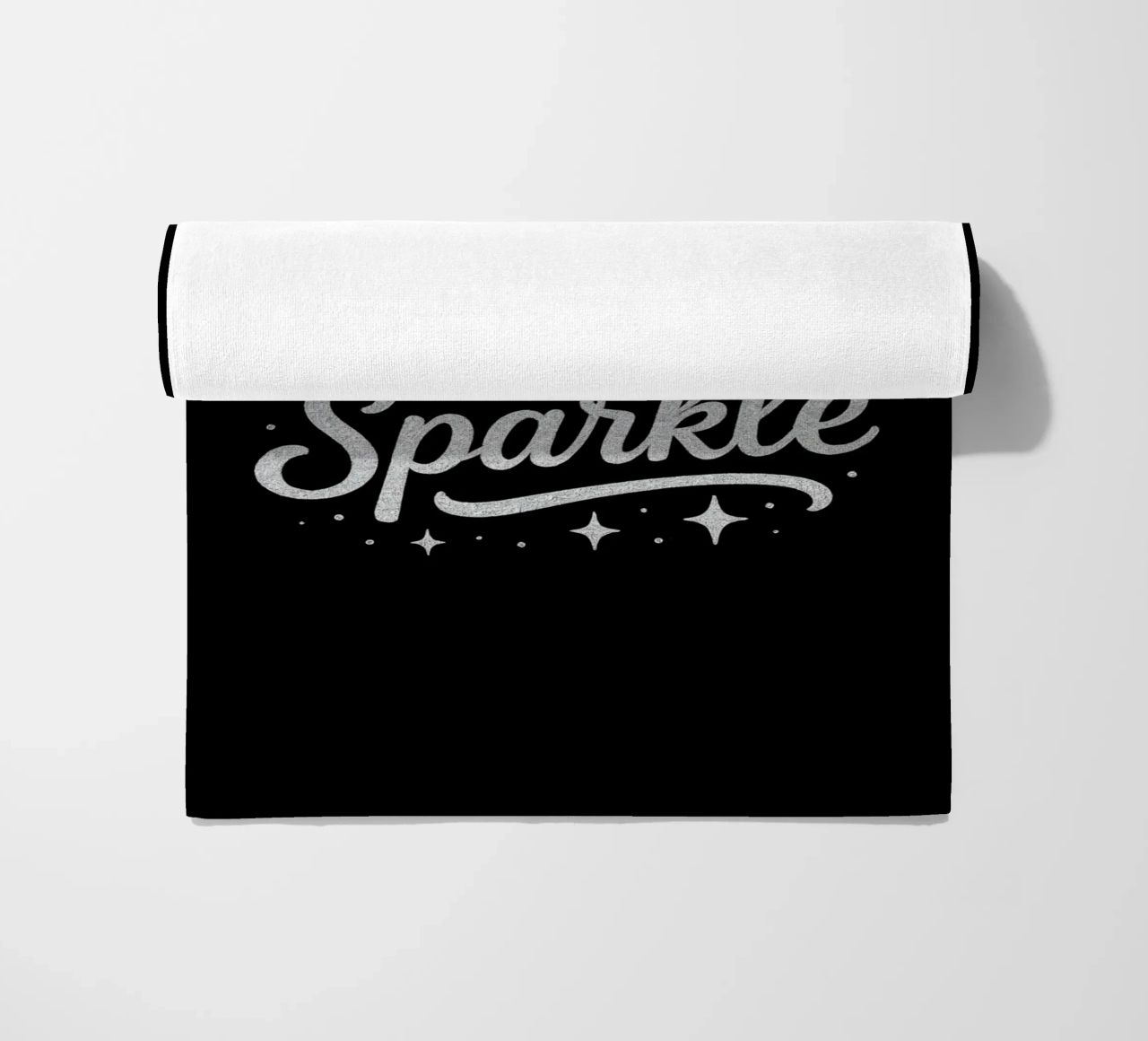 Messaggio "Born to sparkle" (nato per brillare) in lettere d'argento lucido telo mare da DesignDoodle