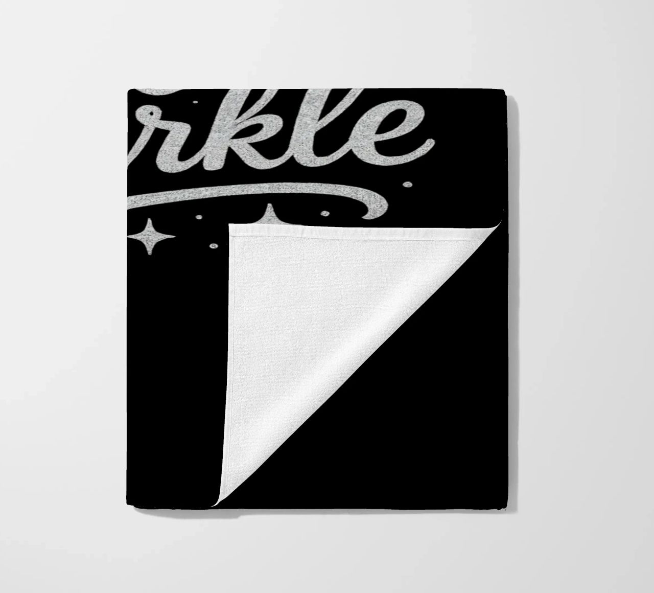 Messaggio "Born to sparkle" (nato per brillare) in lettere d'argento lucido telo mare da DesignDoodle
