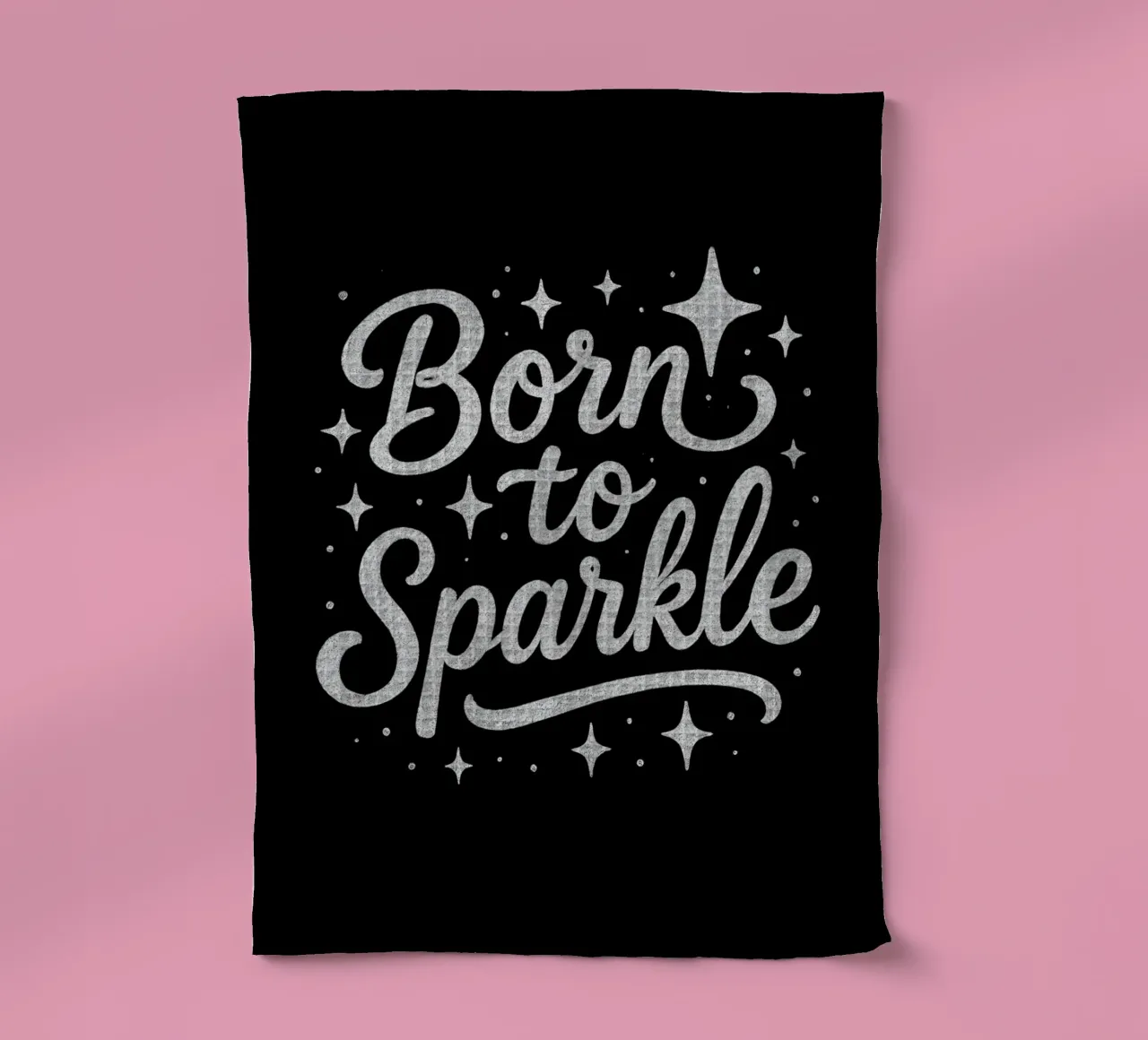 Messaggio "Born to sparkle" (nato per brillare) in lettere d'argento lucido canovaccio da cucina da DesignDoodle