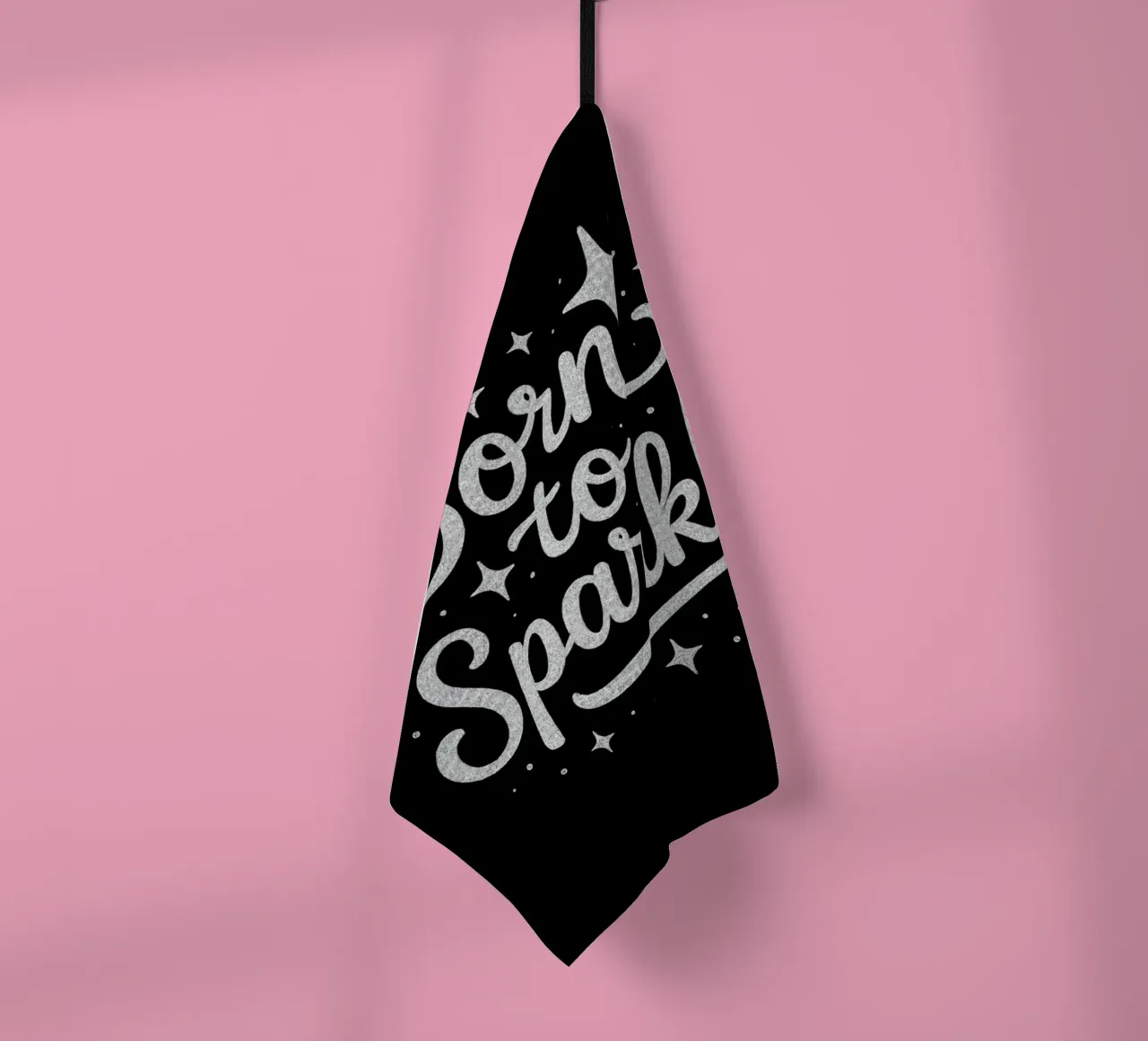 Messaggio "Born to sparkle" (nato per brillare) in lettere d'argento lucido canovaccio da cucina da DesignDoodle