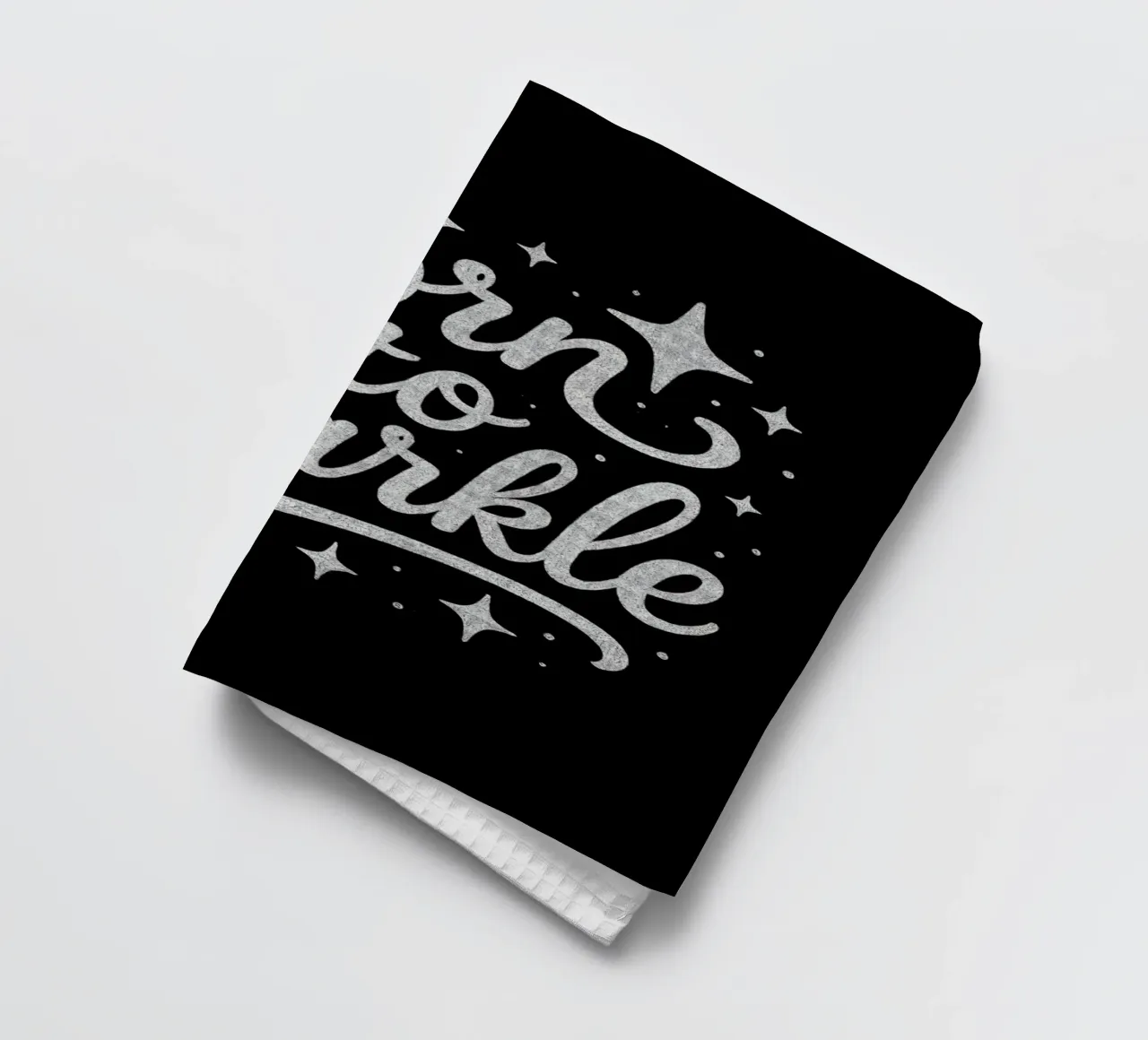 Messaggio "Born to sparkle" (nato per brillare) in lettere d'argento lucido canovaccio da cucina da DesignDoodle